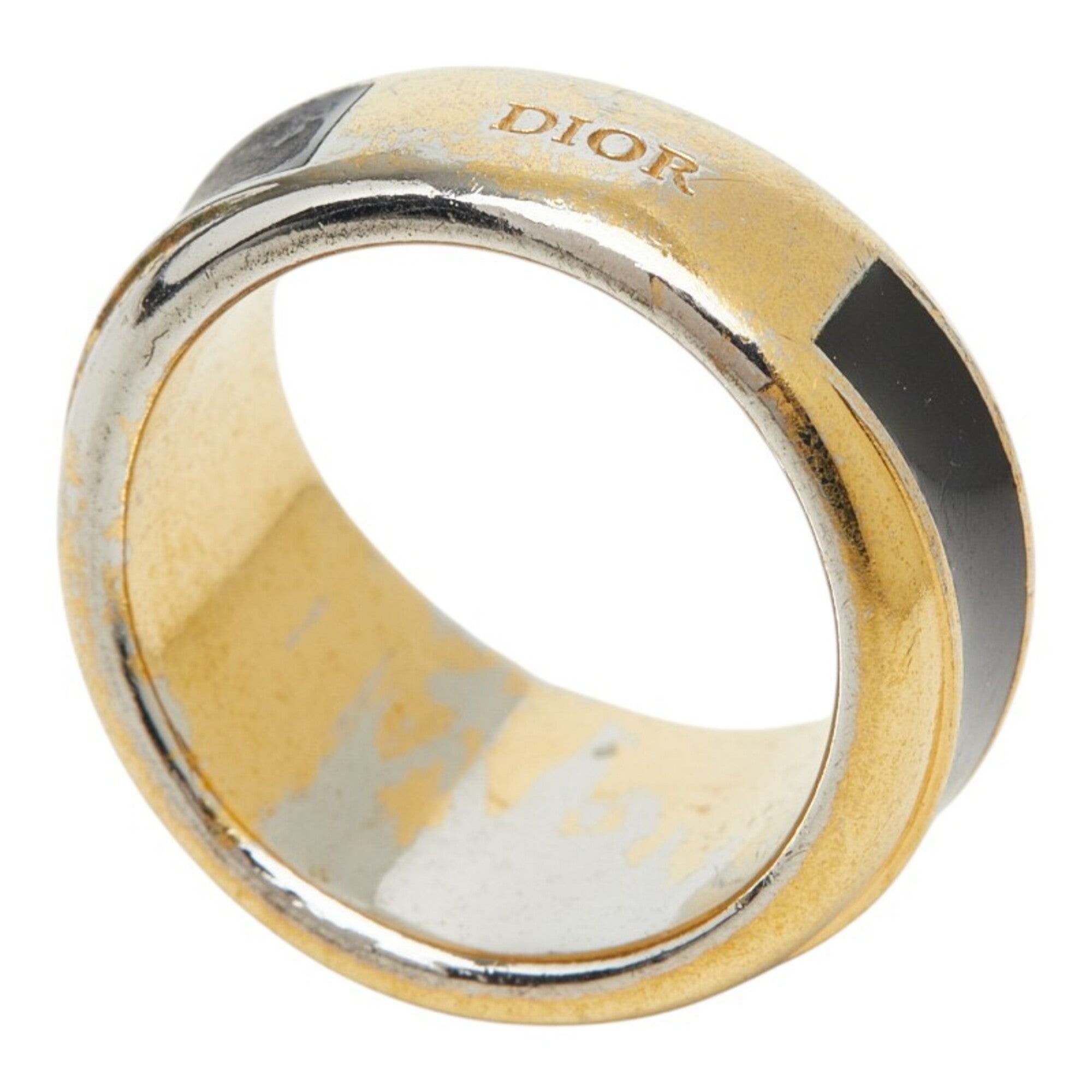 Christian Dior Gold Black Band Ring (Pre-Owned)