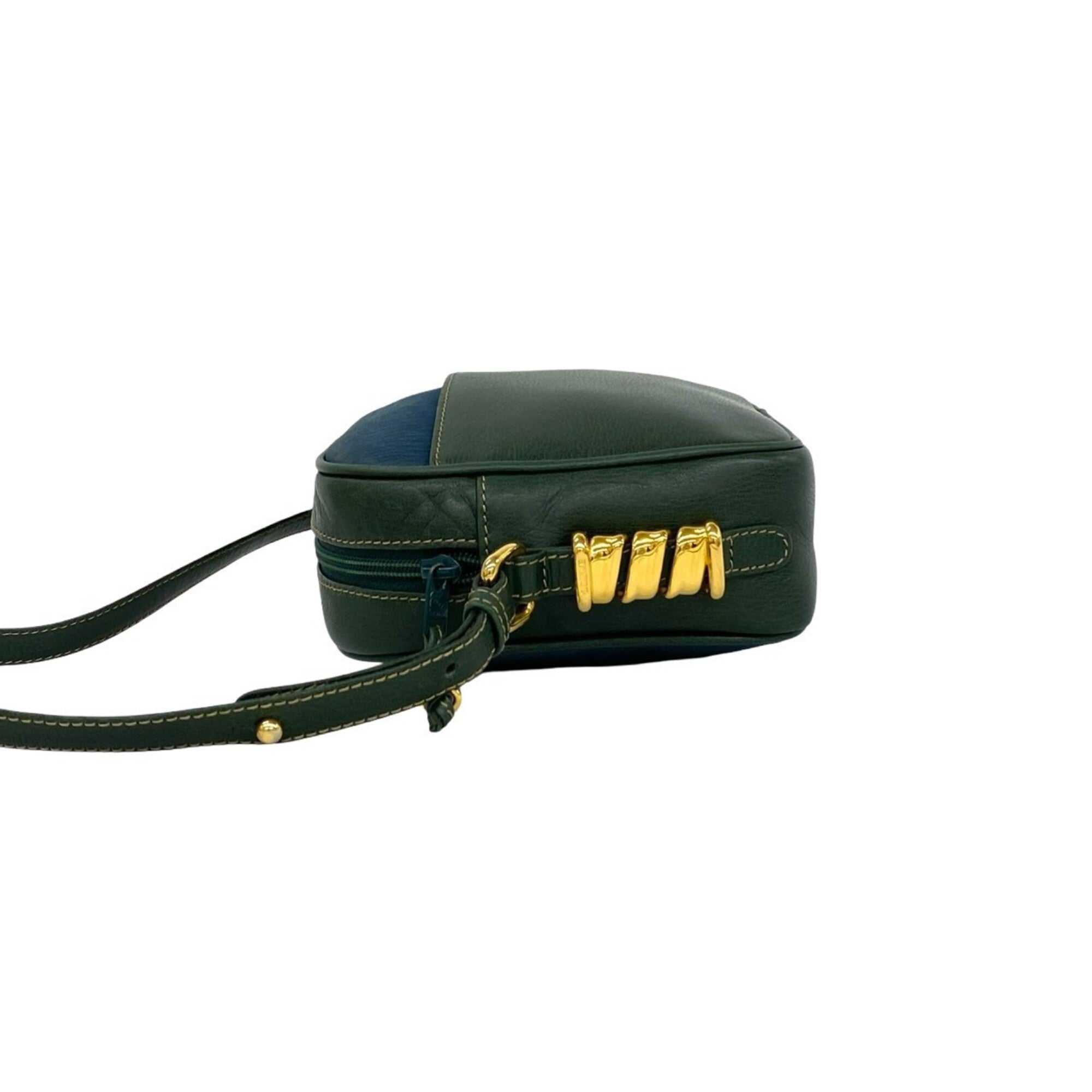 Loewe Blue Green Leather Pochette Shoulder Bag (Pre-Owned)