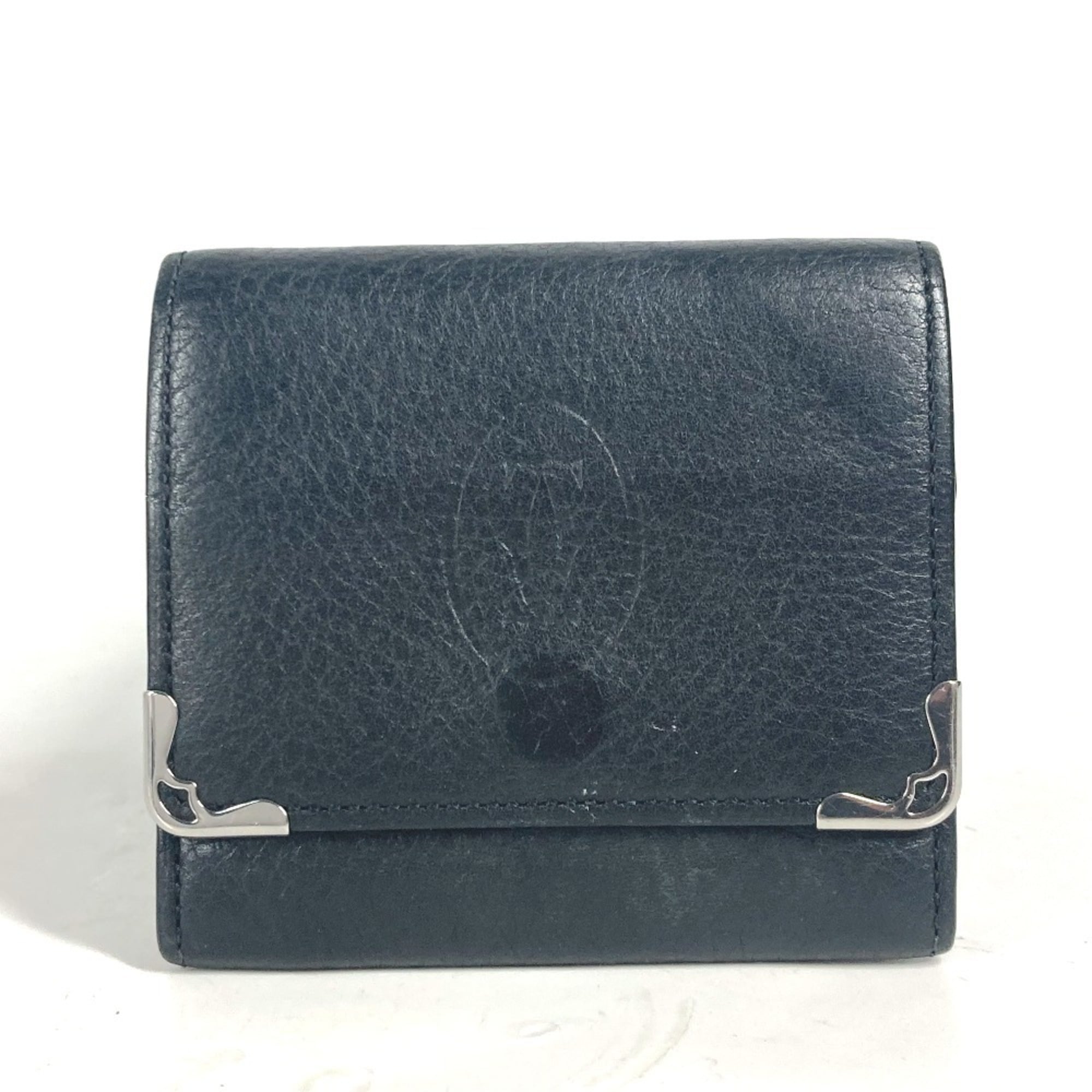 Cartier Black Leather Coin Purse/Coin Case (Pre-Owned)