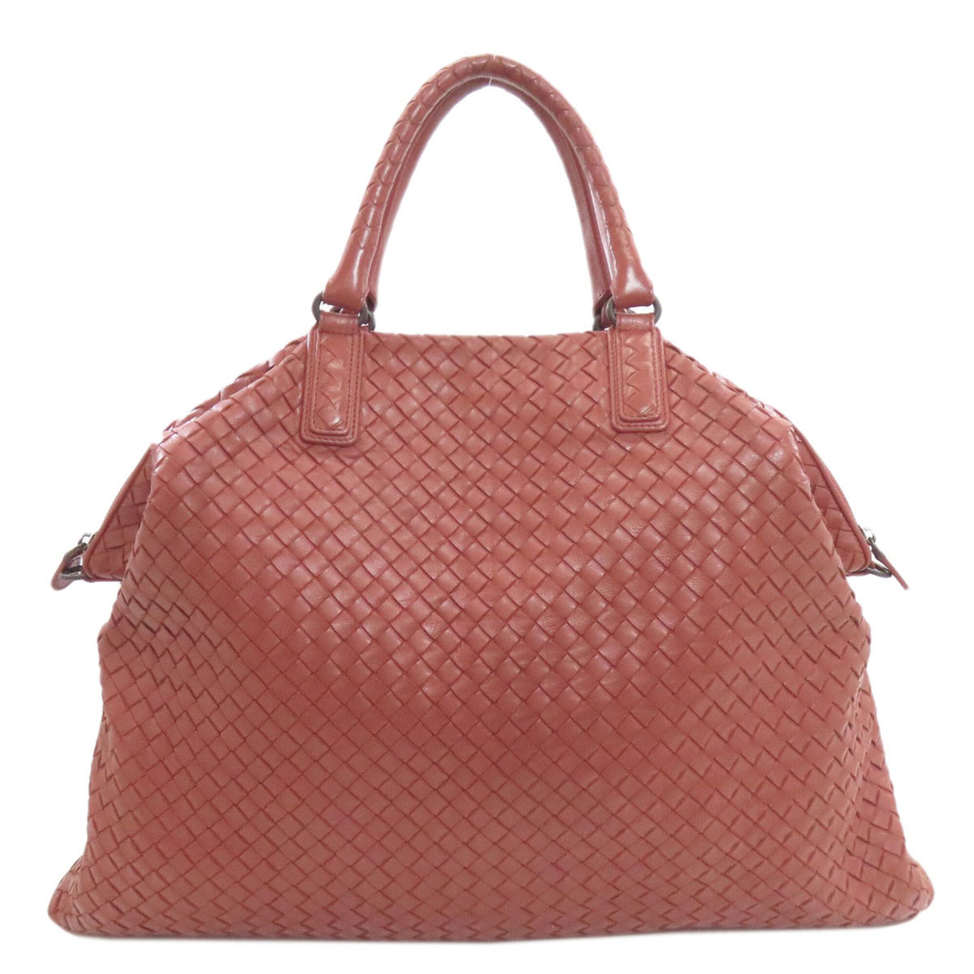 Bottega Veneta Brown Pink Leather Handbag (Pre-Owned)