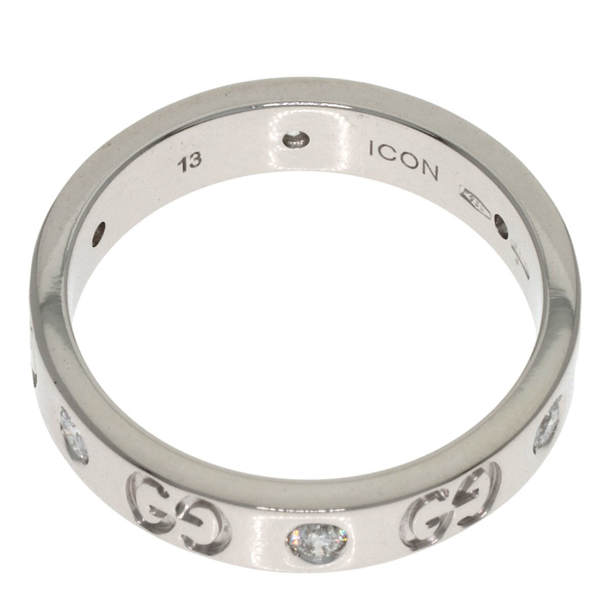 Gucci Icon White Gold (18K) Band Ring (Pre-Owned)