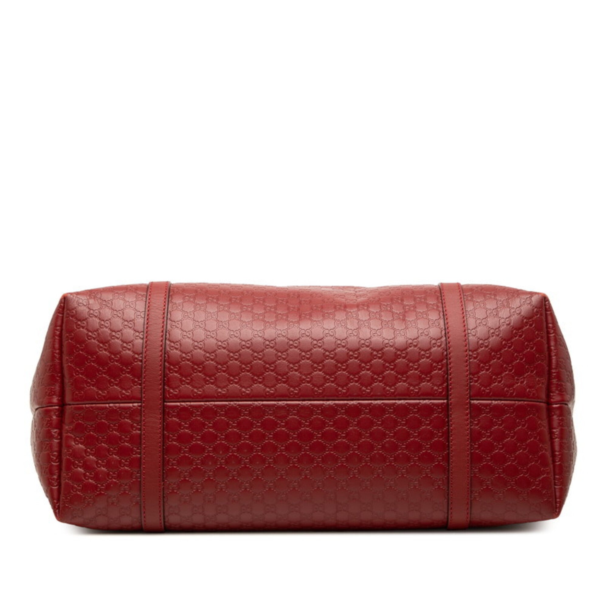 Gucci Red Color Leather Shoulder Bag Tote Bag (Pre-Owned)