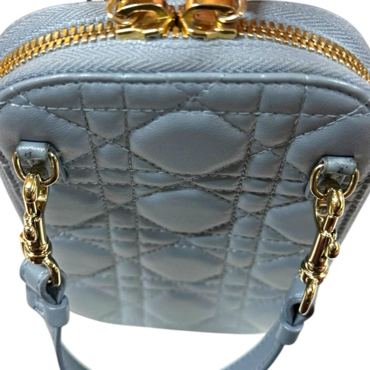 Christian Dior Lady Dior Blue Leather Shoulder Bag (Pre-Owned)