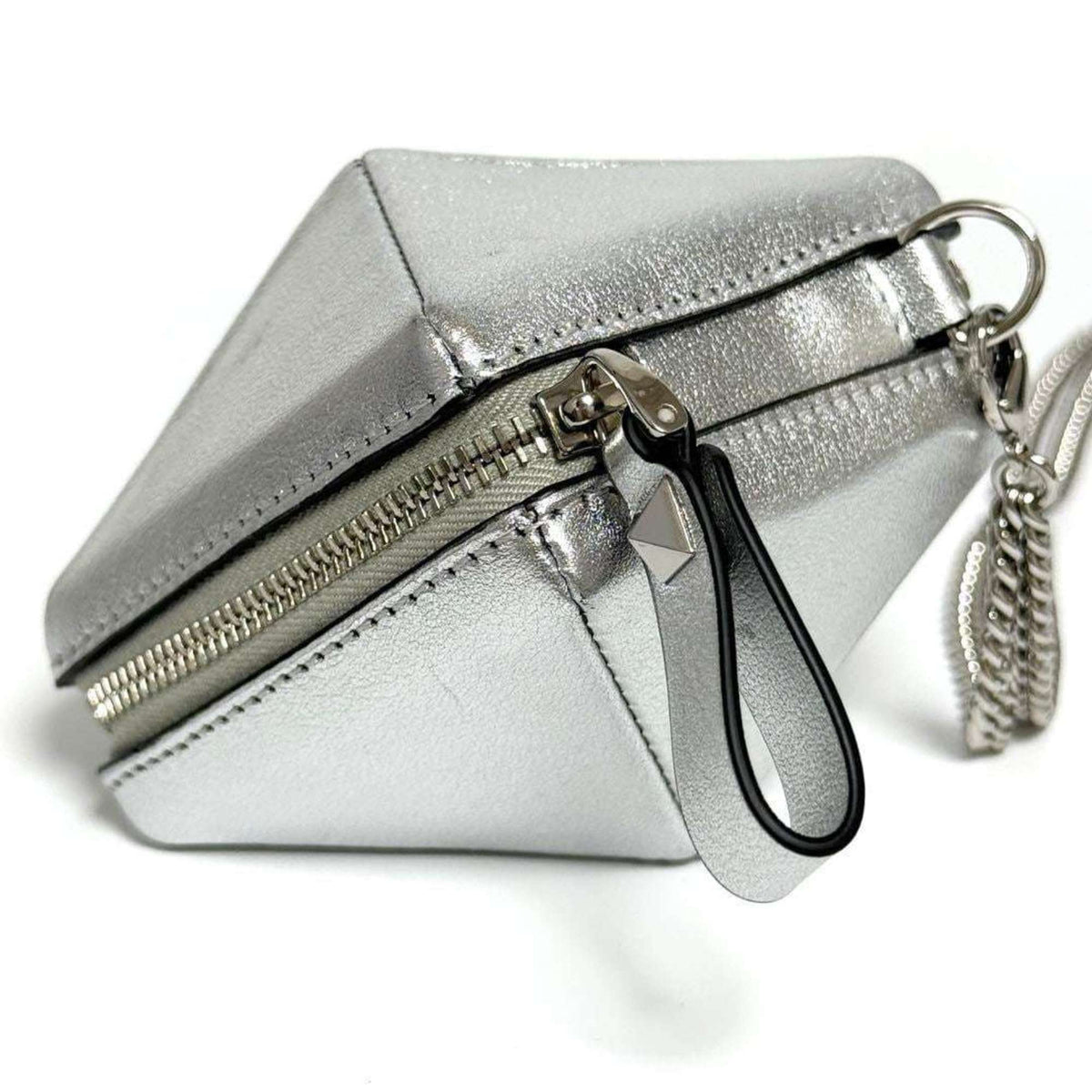 Valentino Leather Metal Pochette Pouch (Pre-Owned)