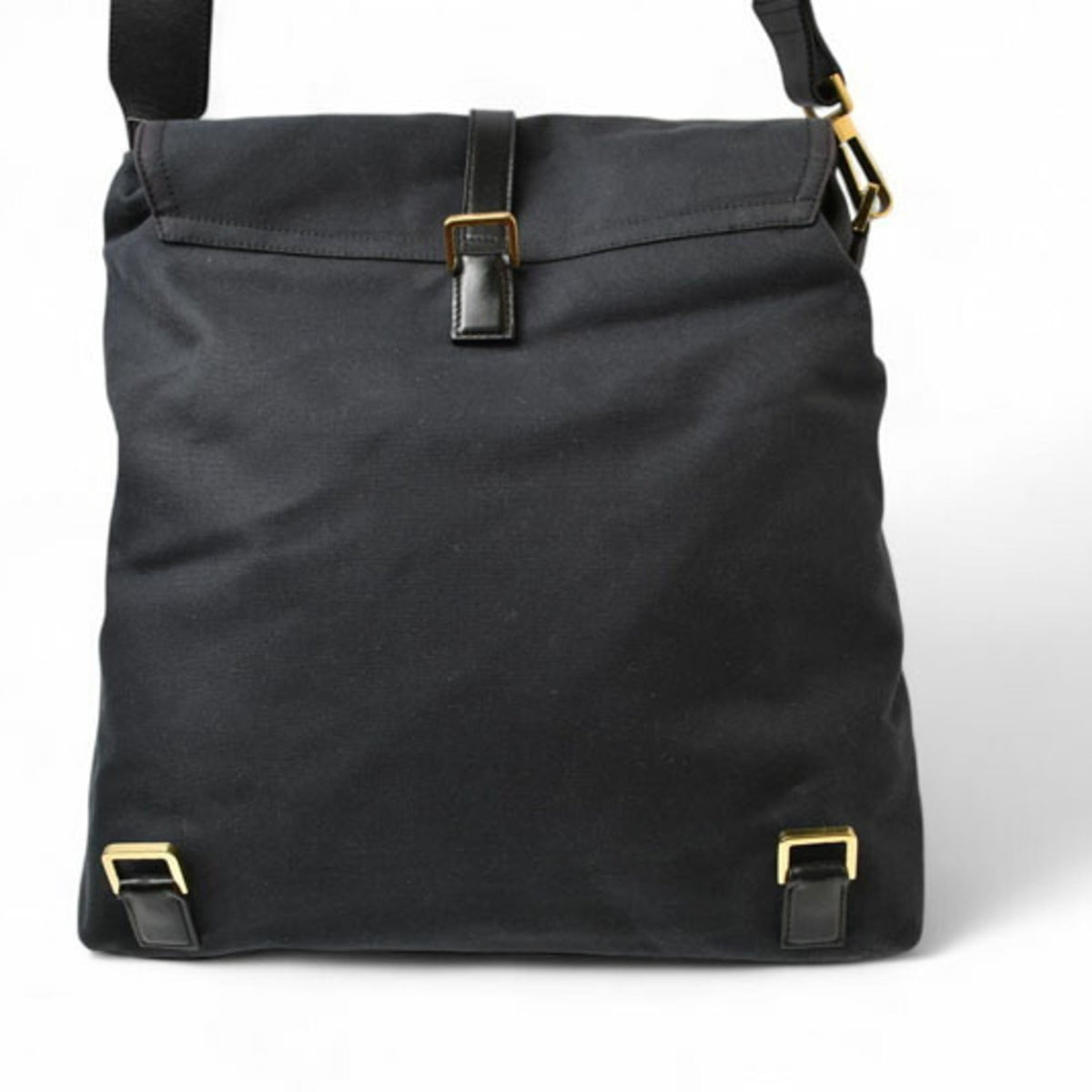 Gucci Black Cotton Canvas Shoulder Bag Sling Bag (Pre-Owned)