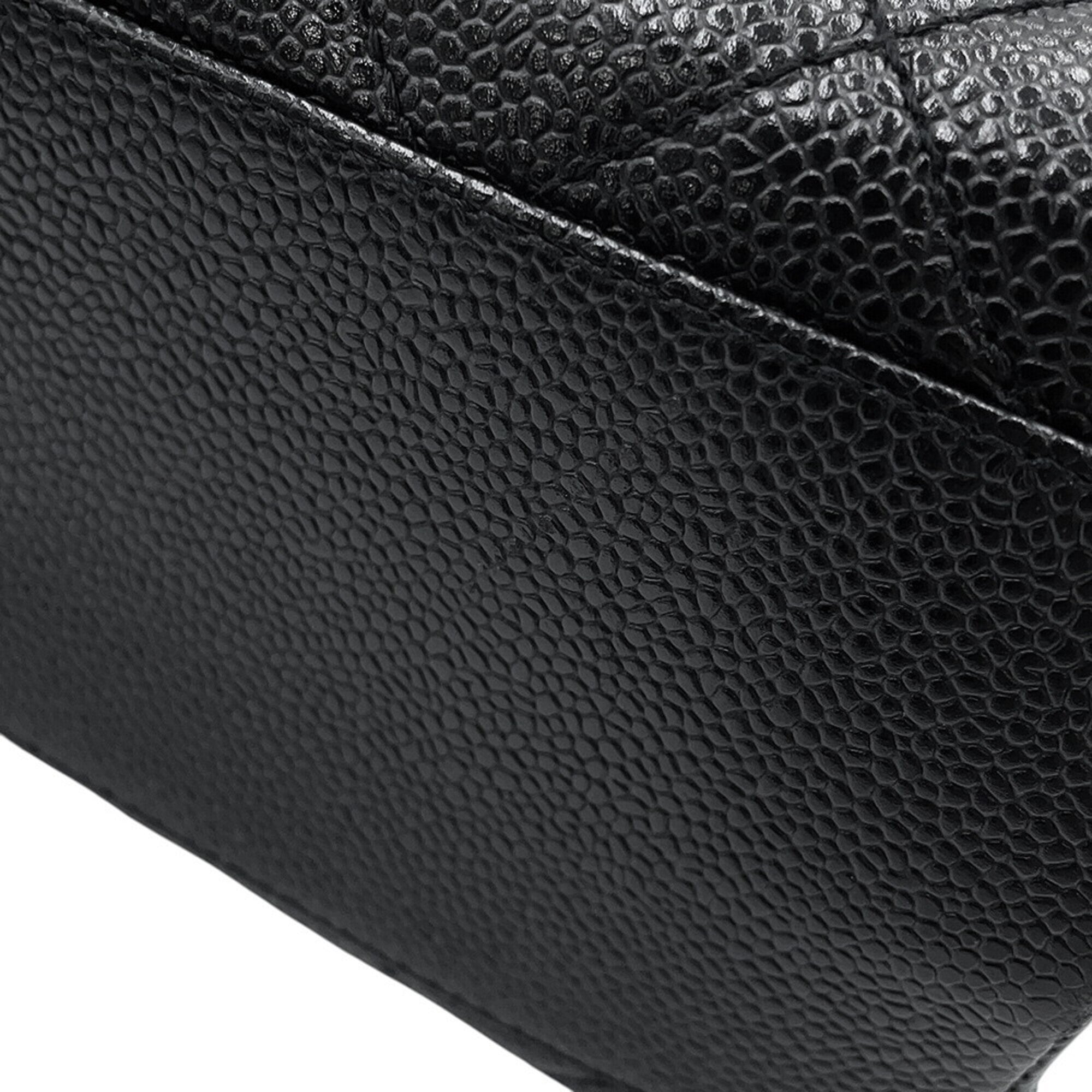 Chanel Black Grained Calfskin Handbag (Pre-Owned)