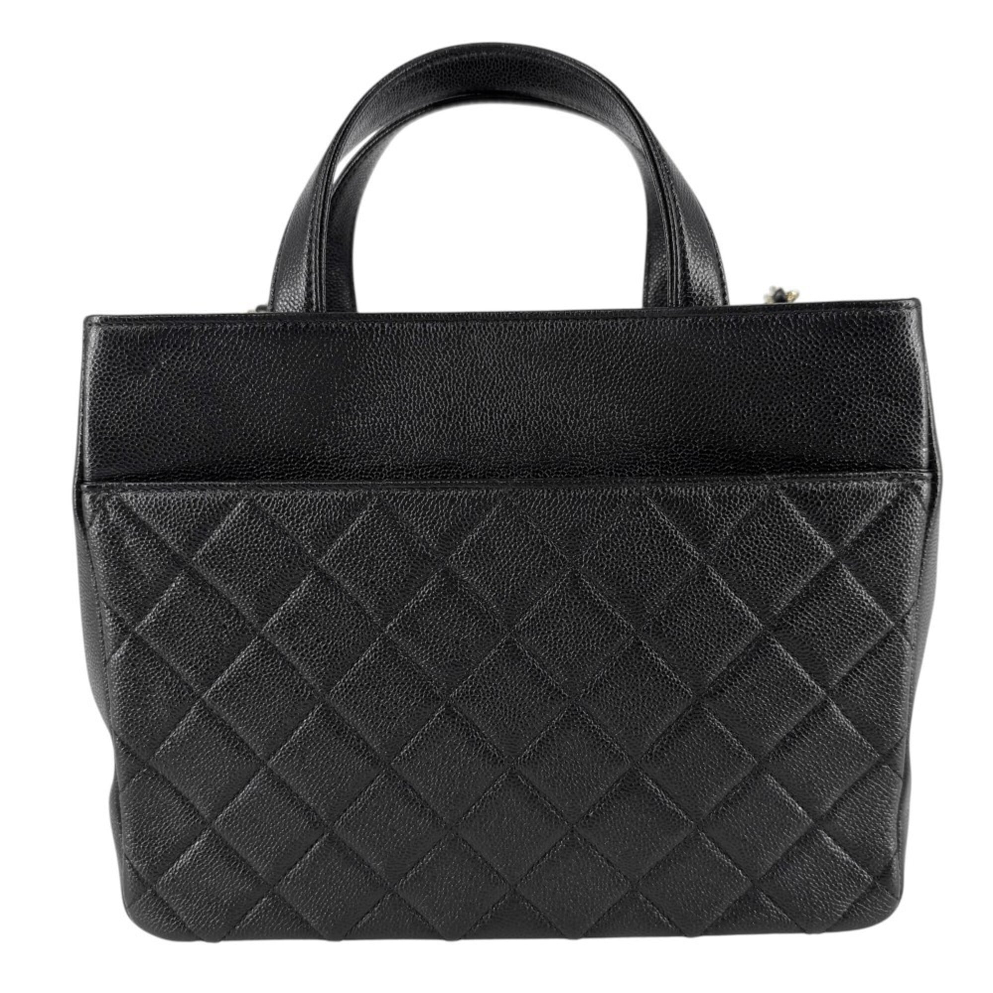 Chanel Matelasse Black Grained Calfskin Handbag Shoulder Bag (Pre-Owned)