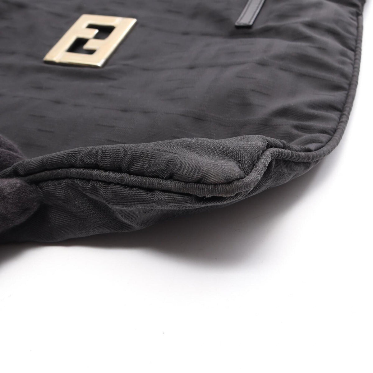 Fendi Black Nylon Leather Handbag Tote Bag (Pre-Owned)