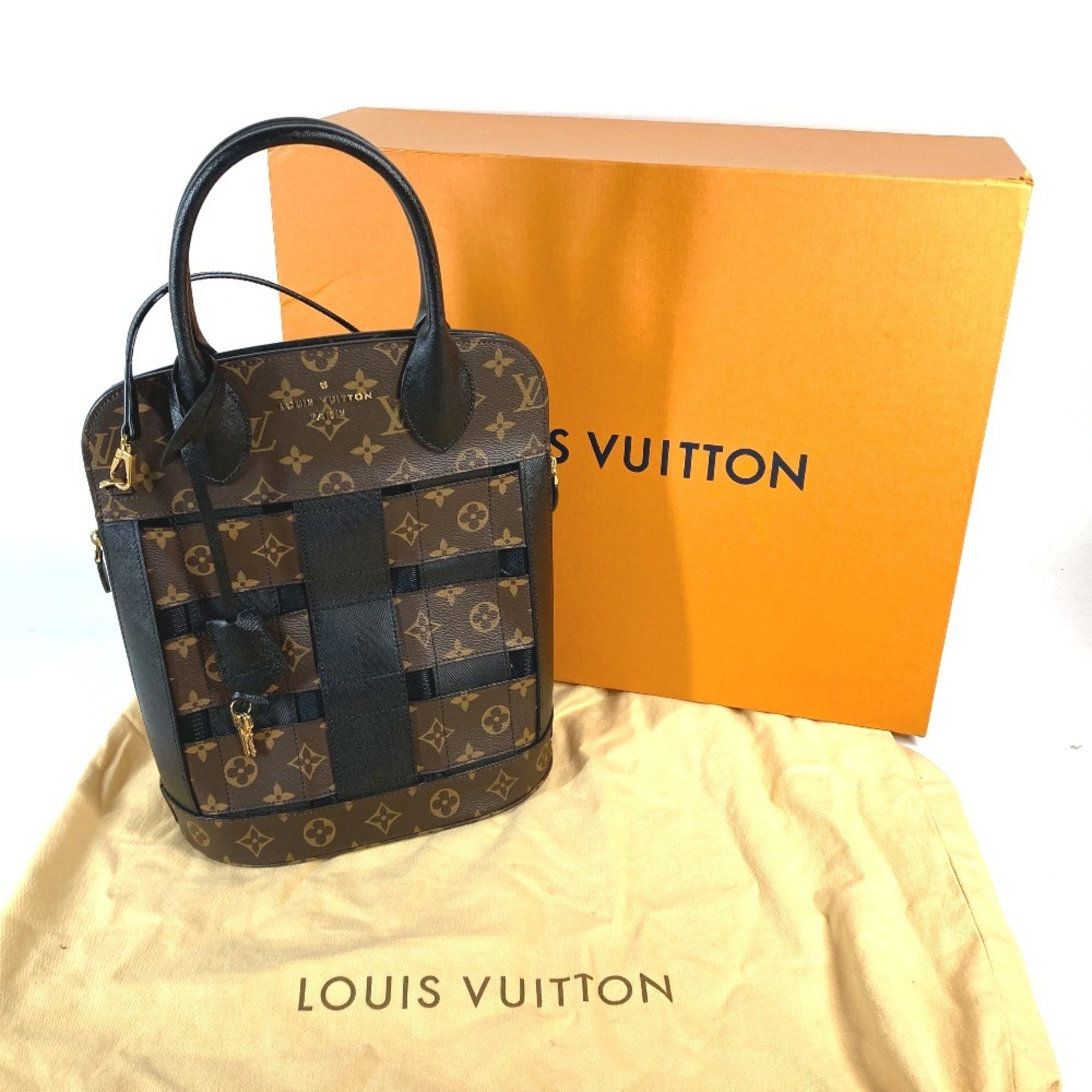 Louis Vuitton Black Brown Monogram Shoulder Bag Tote Bag (Pre-Owned)