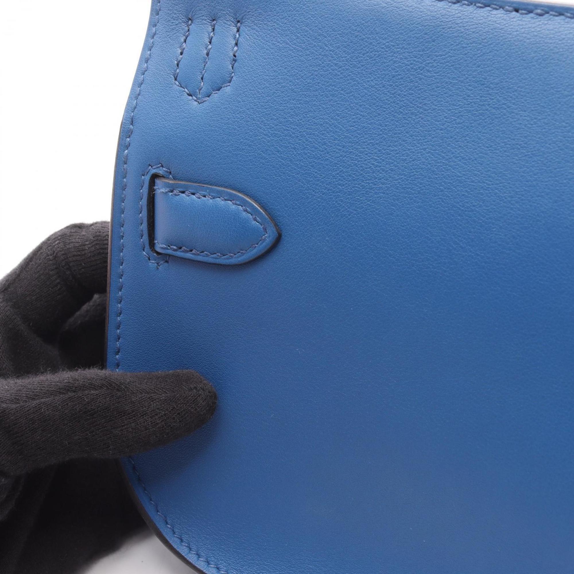 Hermes Blue Swift Leather Handbag Shoulder Bag (Pre-Owned)