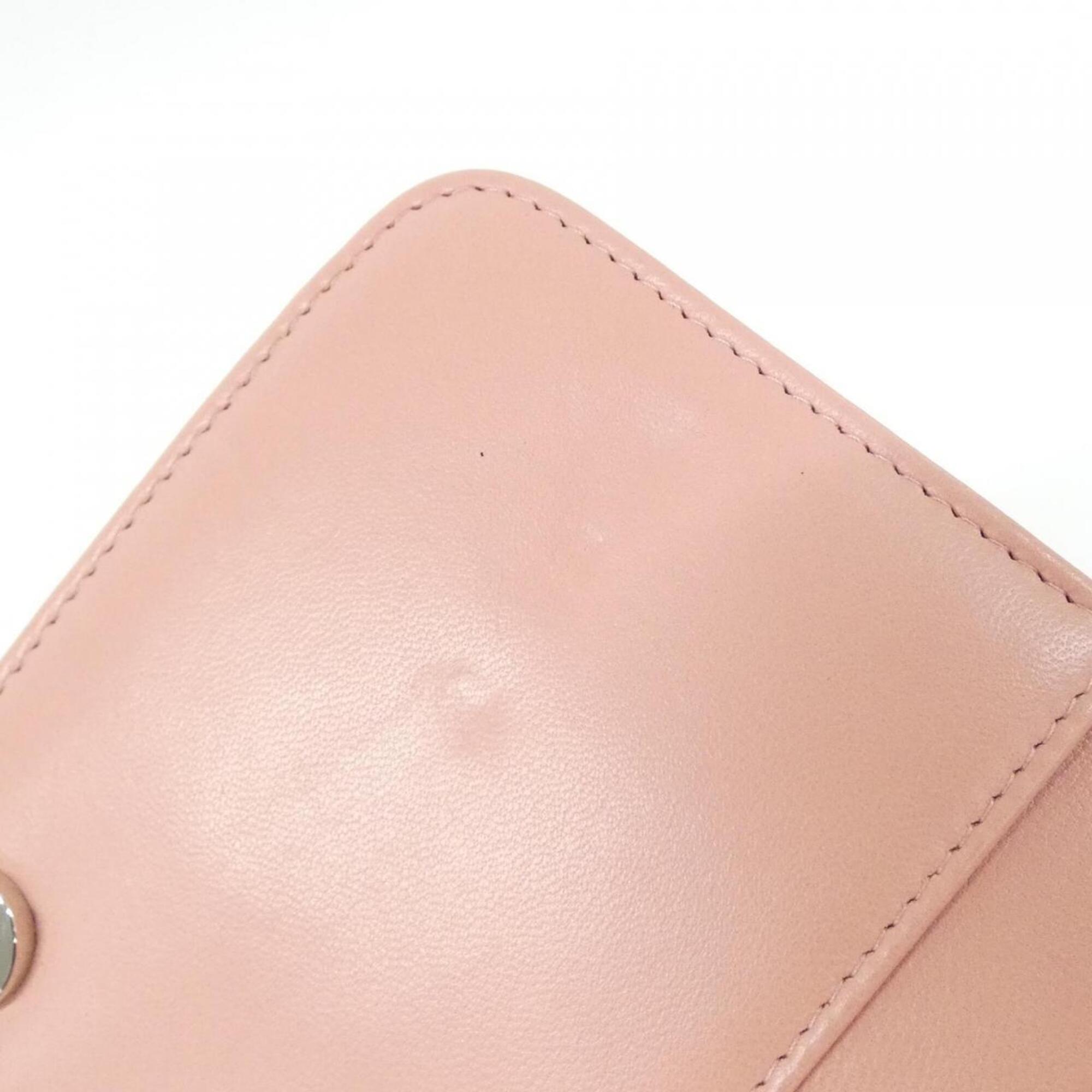 Chanel Pink Leather Chain/Shoulder Wallet (Pre-Owned)