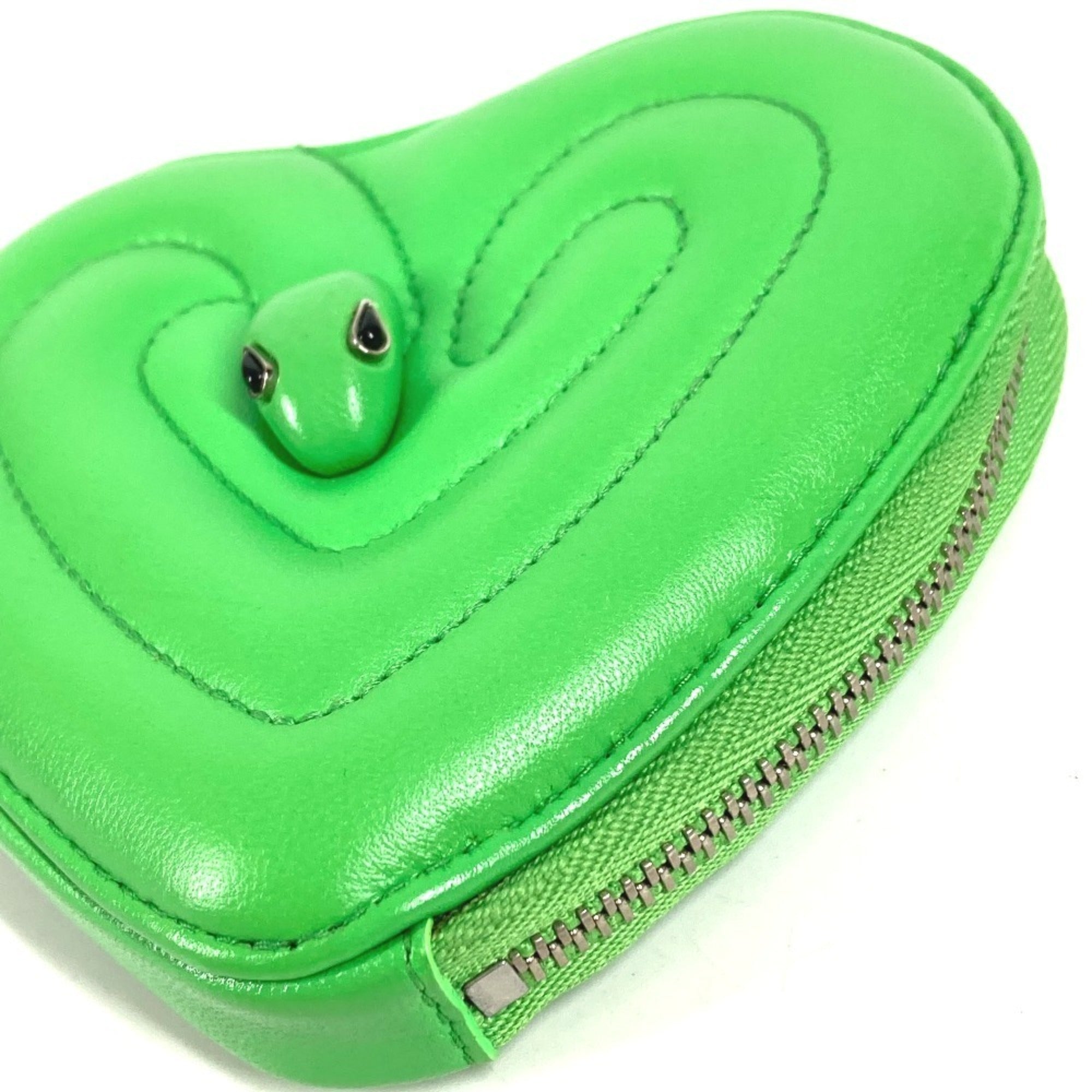 Bvlgari Green Leather Coin Purse/Coin Case (Pre-Owned)