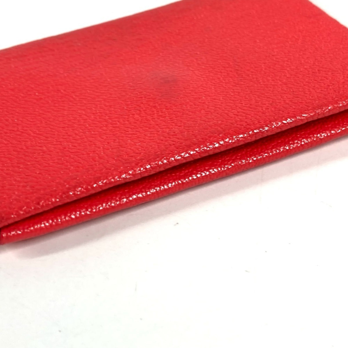Hermes Beige Red Color Chevre Leather Coin Purse/Coin Case (Pre-Owned)