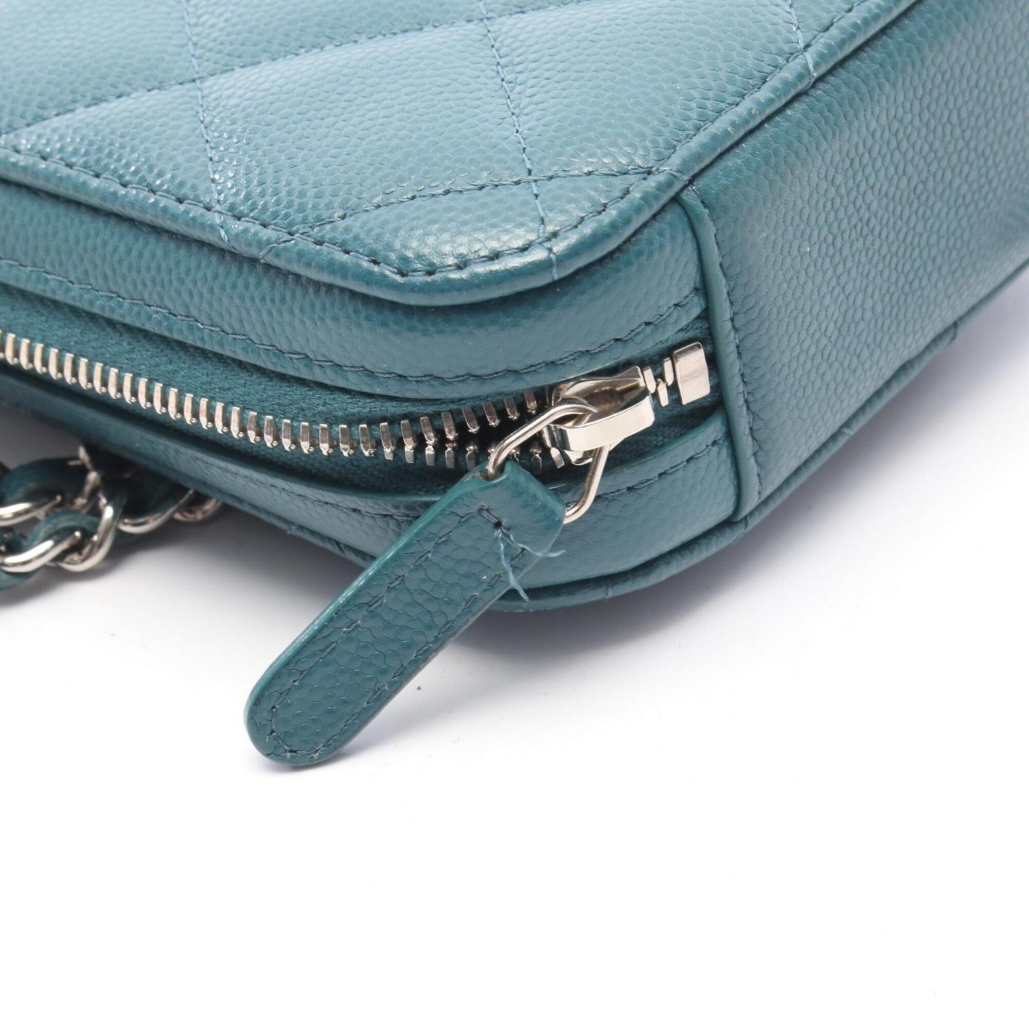 Chanel Matelasse Green Grained Calfskin Handbag Shoulder Bag (Pre-Owned)