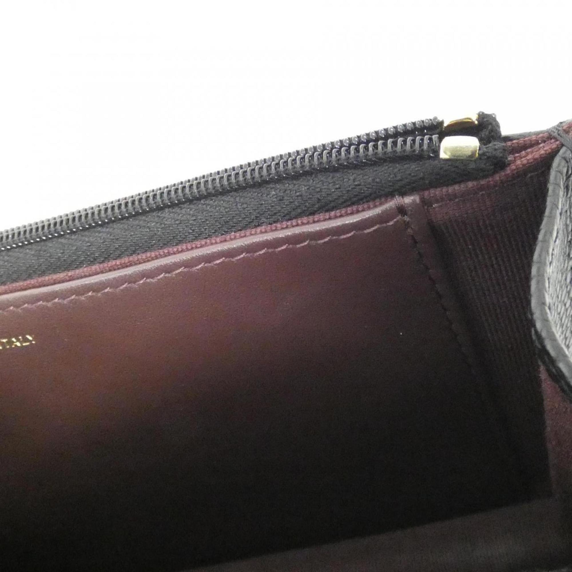Chanel Black Grained Calfskin Chain/Shoulder Wallet (Pre-Owned)