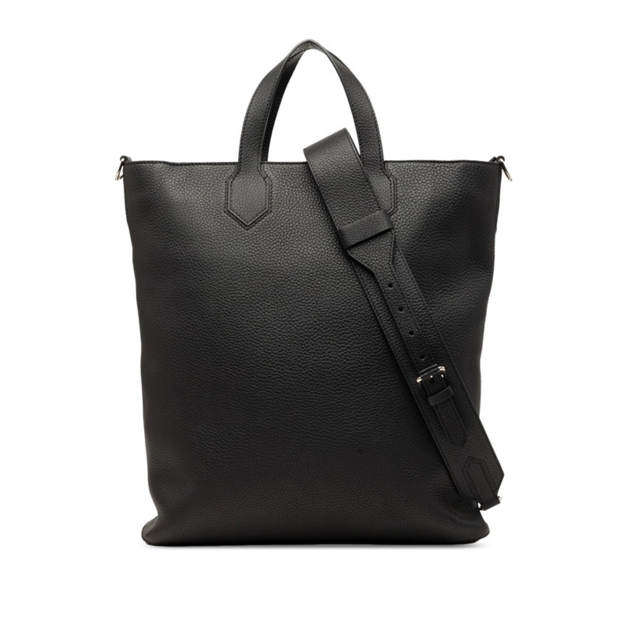 Louis Vuitton Black Leather Shoulder Bag Tote Bag (Pre-Owned)