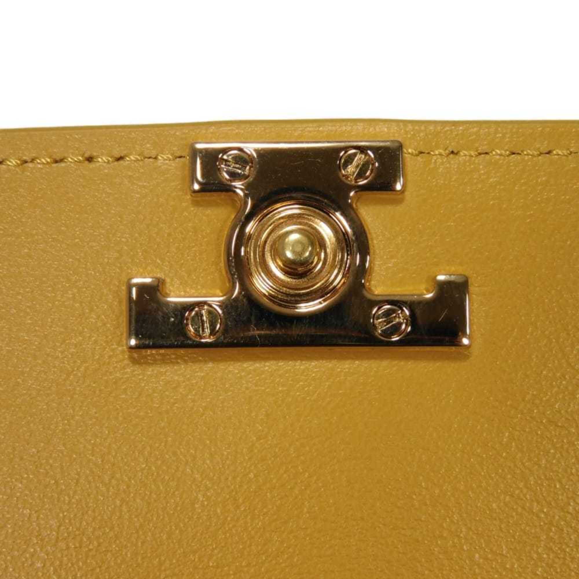 Tod's Mustard Yellow Leather Long Wallet (Bi-Fold) (Pre-Owned)