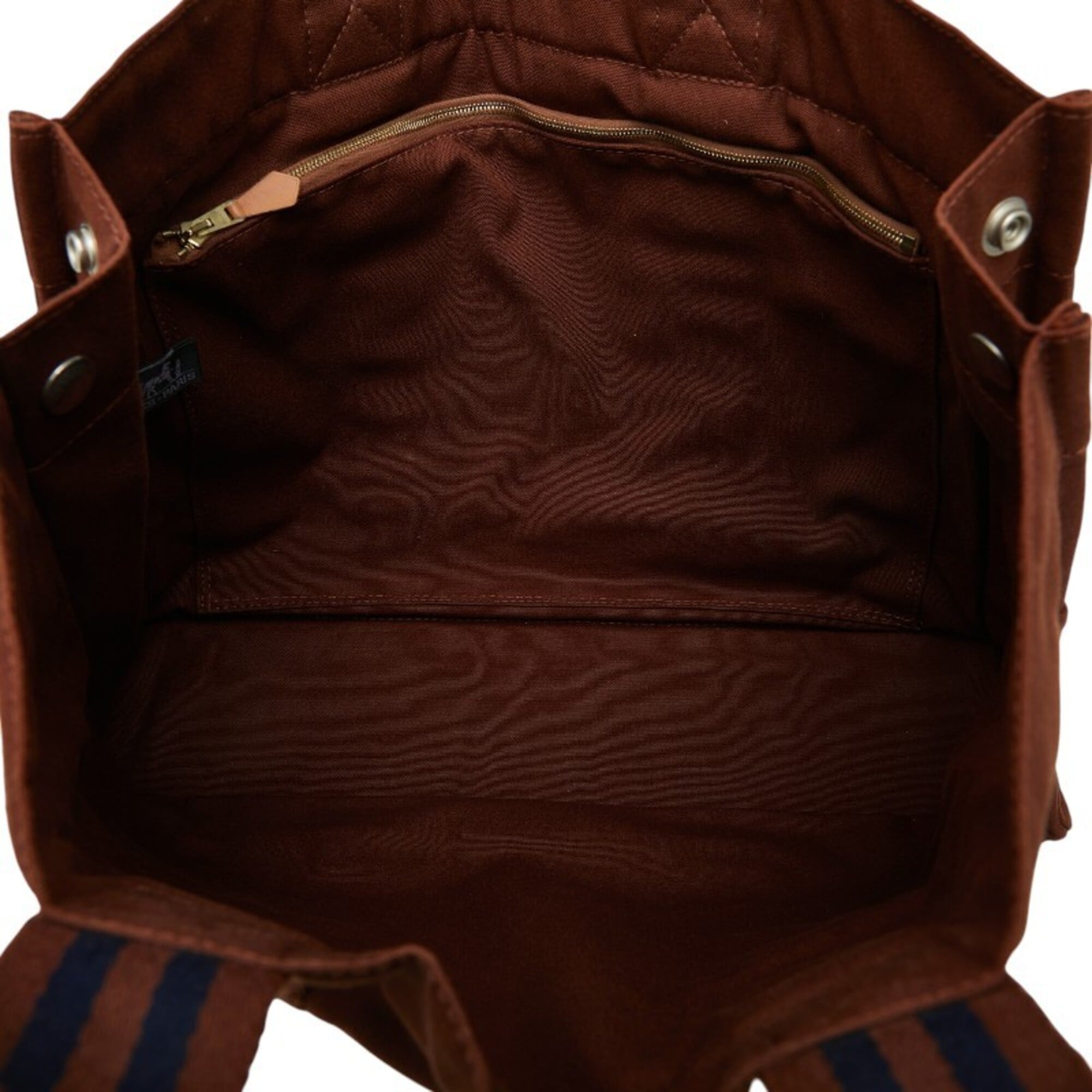 Hermes Brown Cotton Canvas Tote Bag (Pre-Owned)