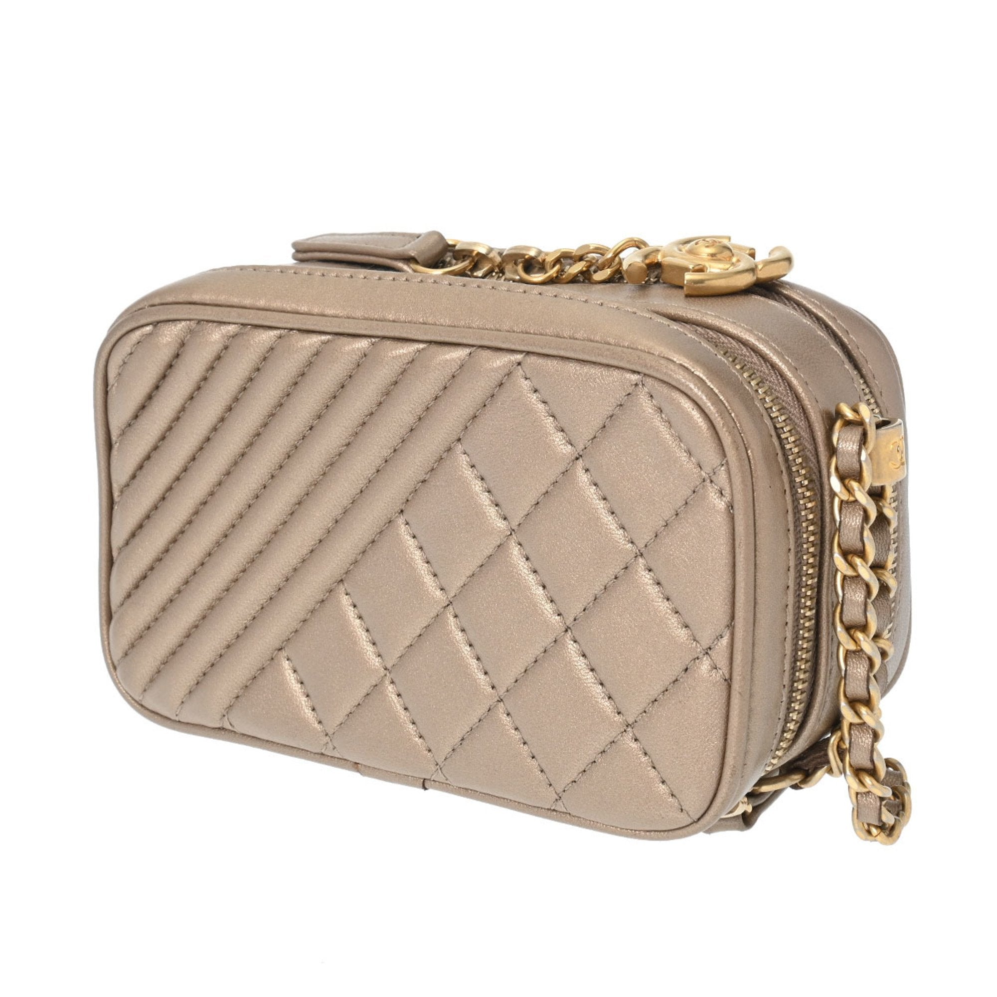 Chanel Bronze Leather Shoulder Bag (Pre-Owned)