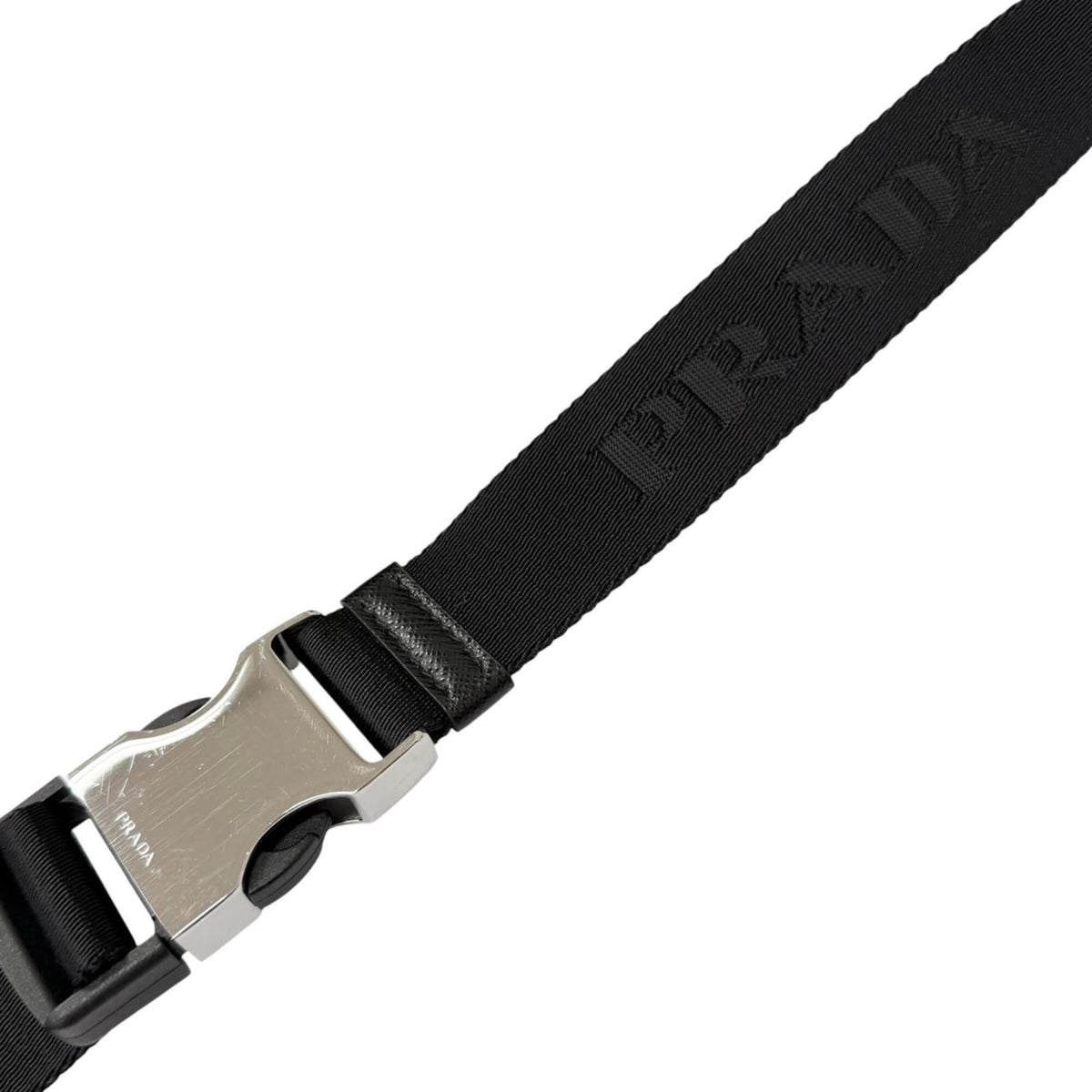 Prada Black Nylon Leather Fanny Pack Sling Bag (Pre-Owned)
