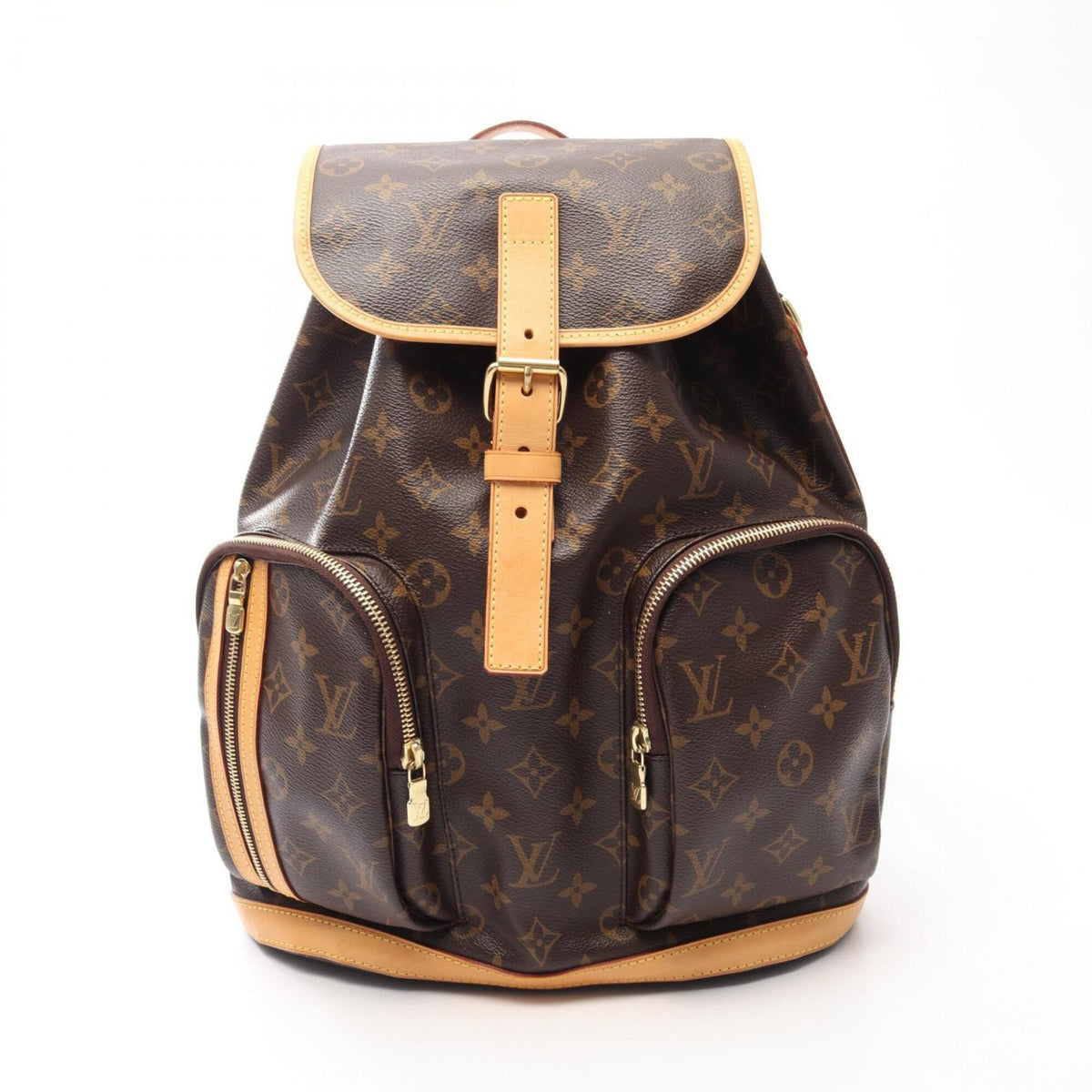 Louis Vuitton Brown Coated Canvas Monogram Leather Backpack Handbag (Pre-Owned)