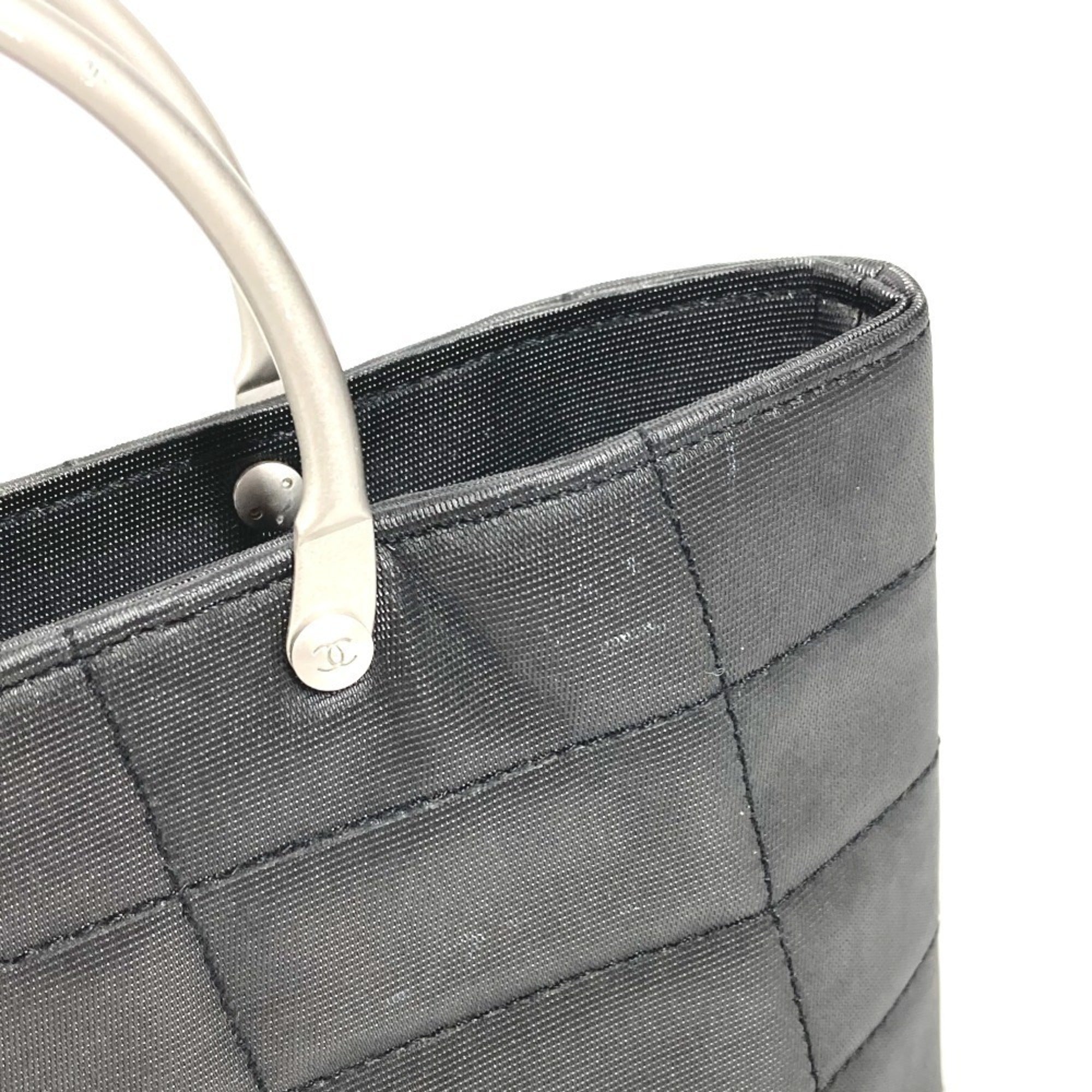 Chanel Chocolate Bar Gray Nylon Handbag Tote Bag (Pre-Owned)