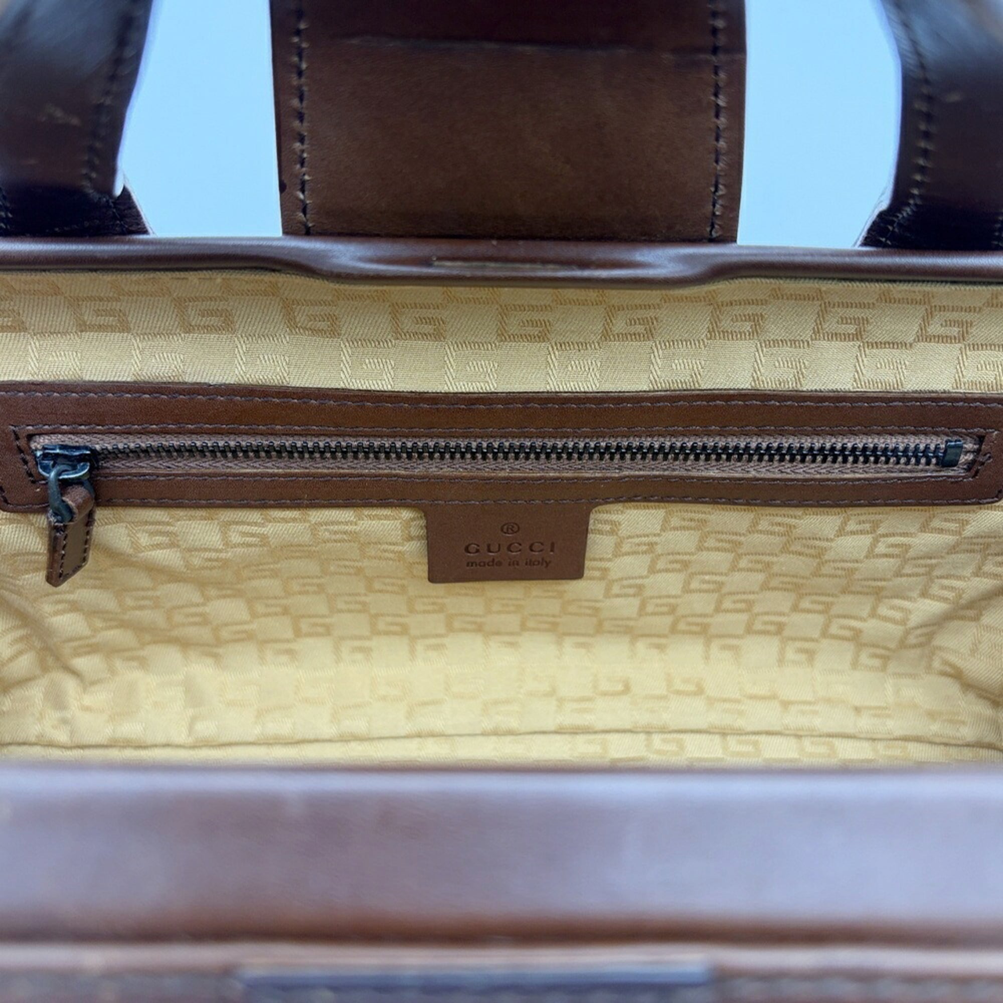 Gucci Brown Leather Handbag (Pre-Owned)