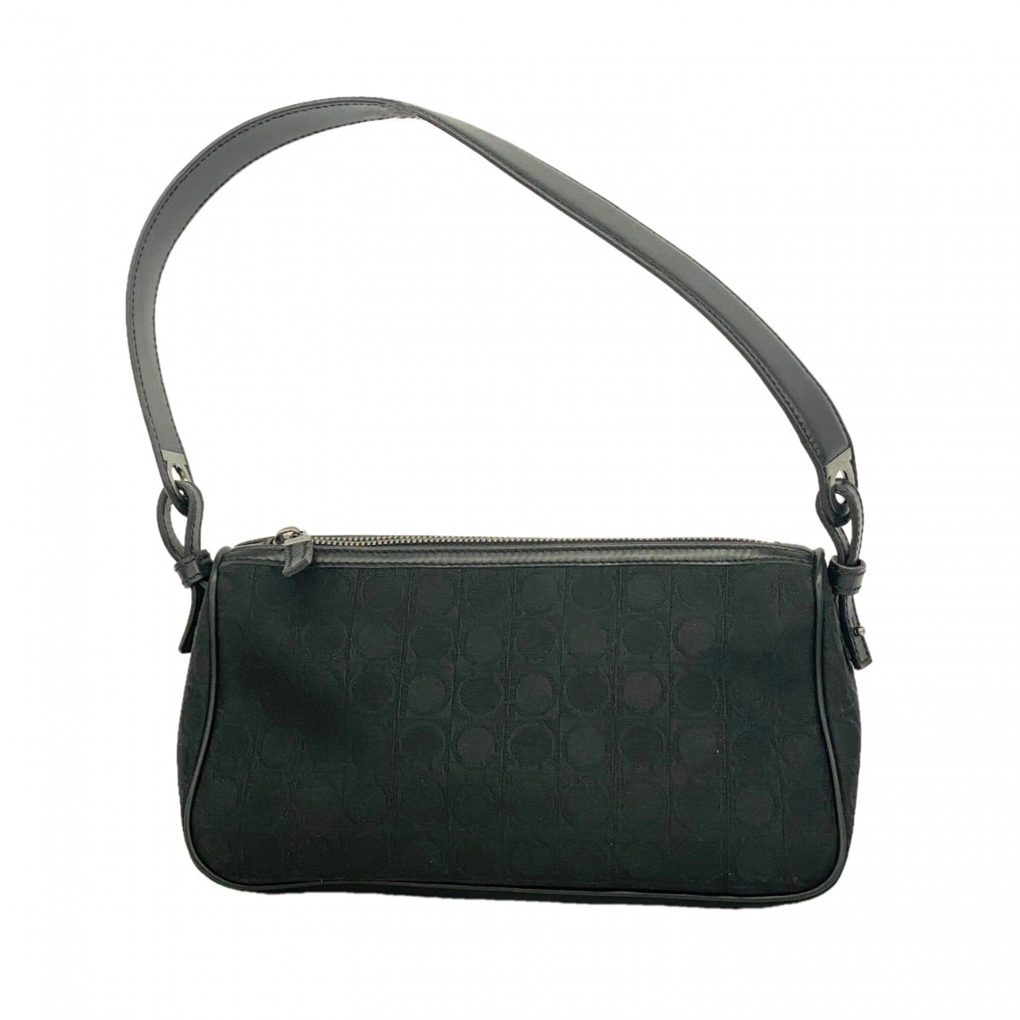 Salvatore Ferragamo Black Canvas Shoulder Bag (Pre-Owned)