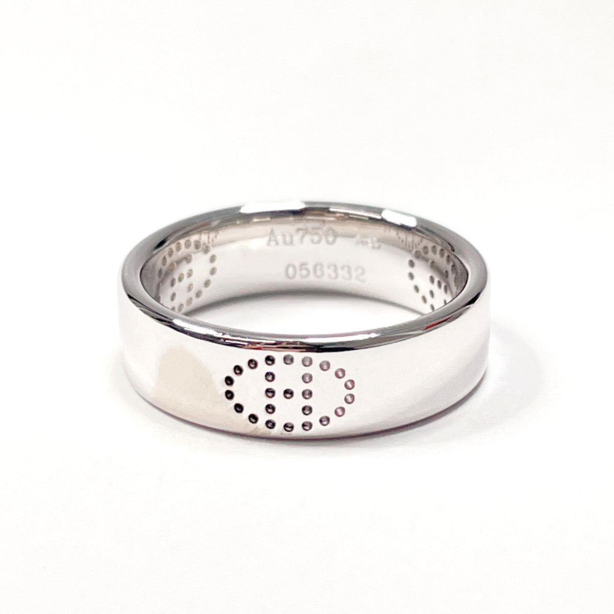 Hermes Silver White Gold (18K) Band Ring (Pre-Owned)