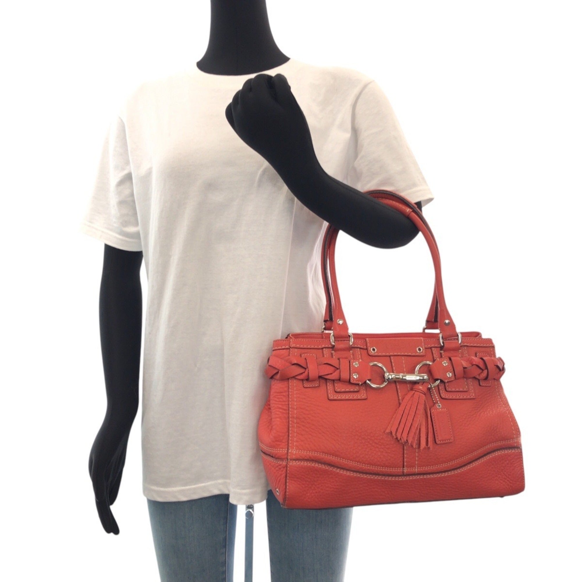Coach Pink Leather Shoulder Bag Tote Bag (Pre-Owned)
