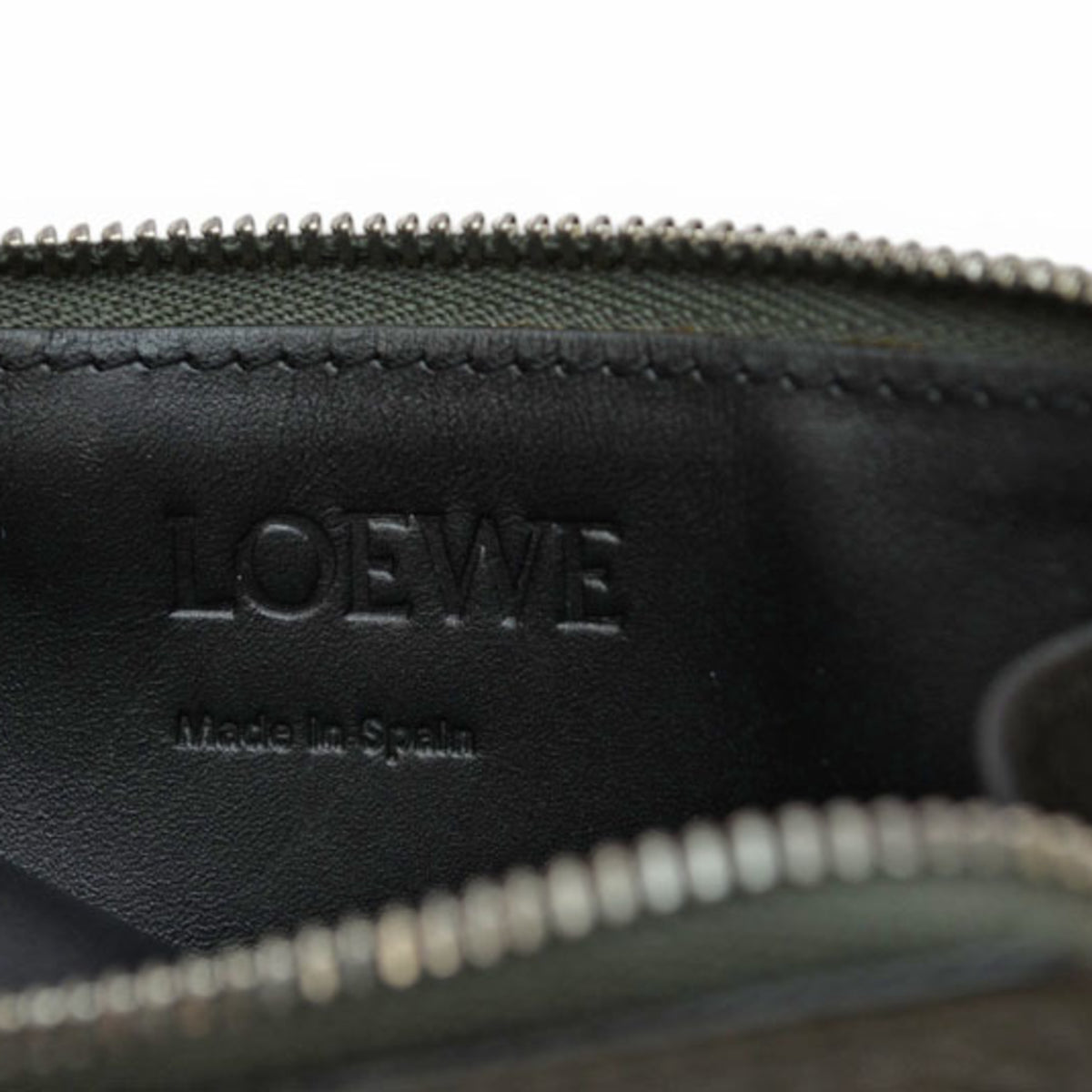 Loewe Khaki Brown Leather Coin Purse/Coin Case (Pre-Owned)