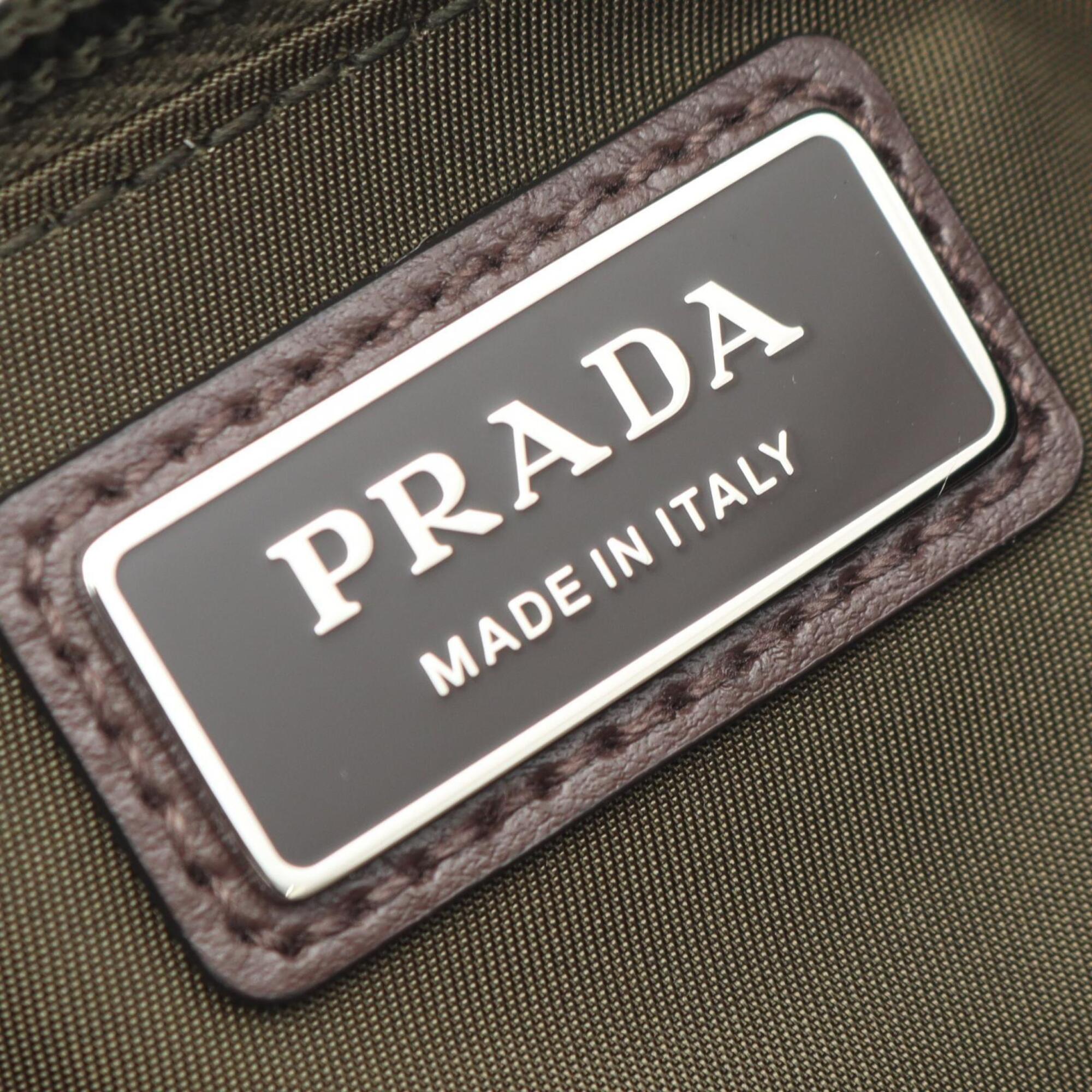 Prada Brown Khaki Nylon Handbag Shoulder Bag (Pre-Owned)