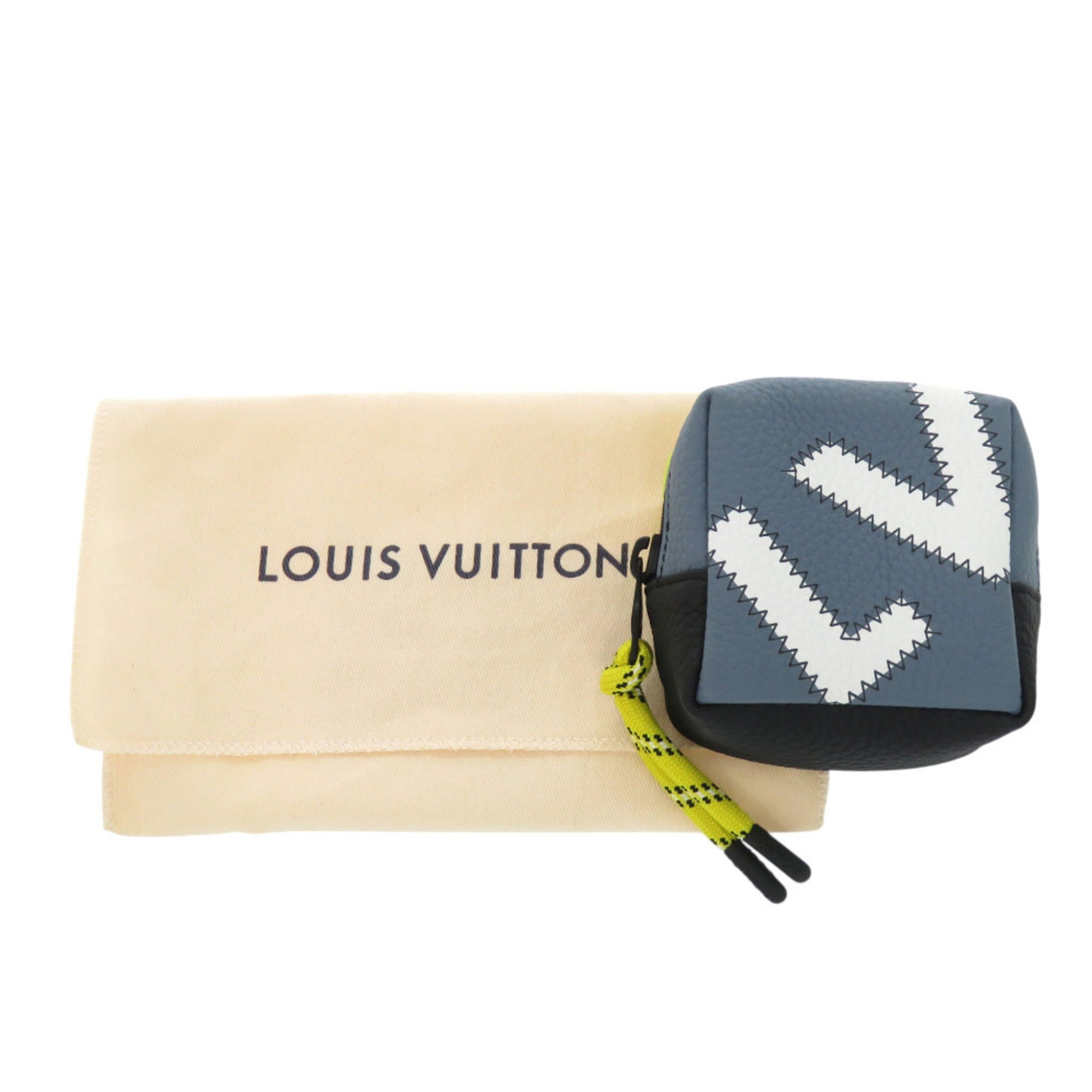 Louis Vuitton Black Blue Gray Yellow Leather Leather Pouch (Pre-Owned)