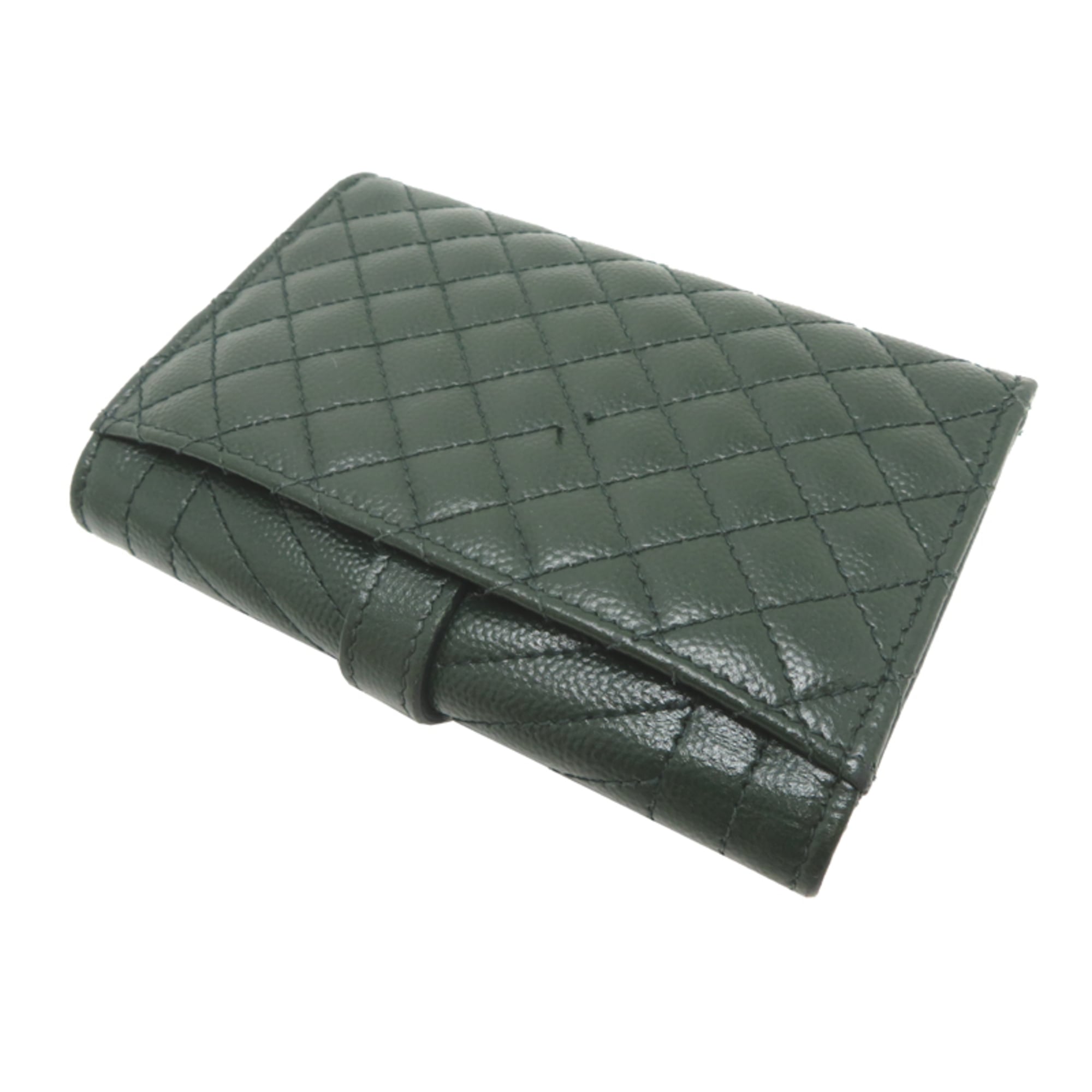 Saint Laurent Dark Green Leather Wallet (Bi-Fold) (Pre-Owned)