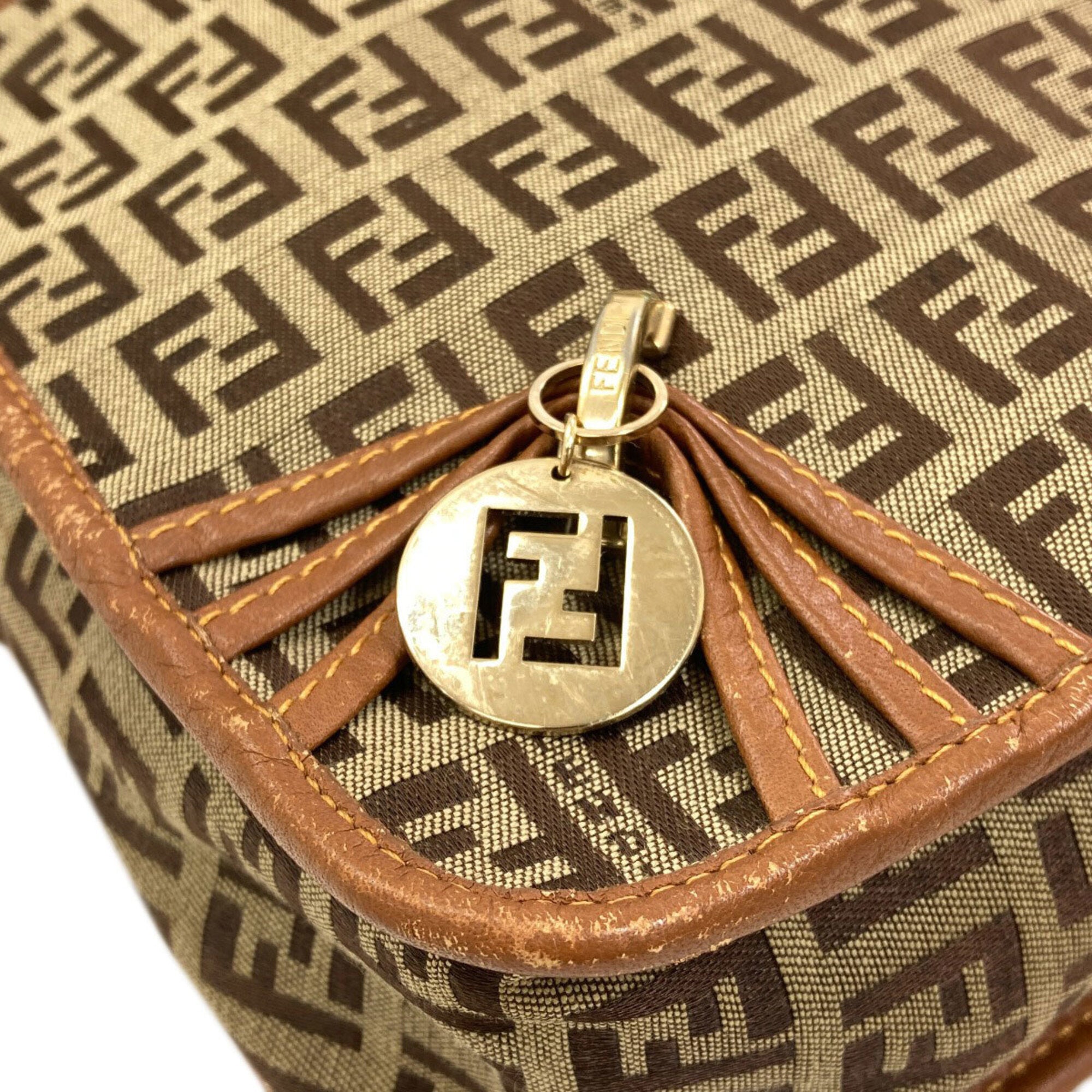 Fendi Brown Canvas Shoulder Bag (Pre-Owned)