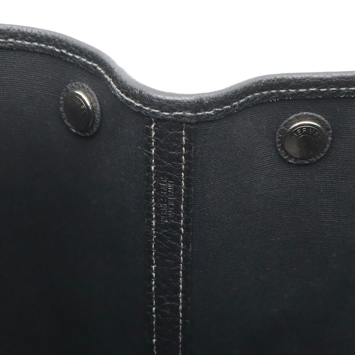 Hermes Garden Black Toile Officier Leather Handbag Shoulder Bag Tote Bag (Pre-Owned)