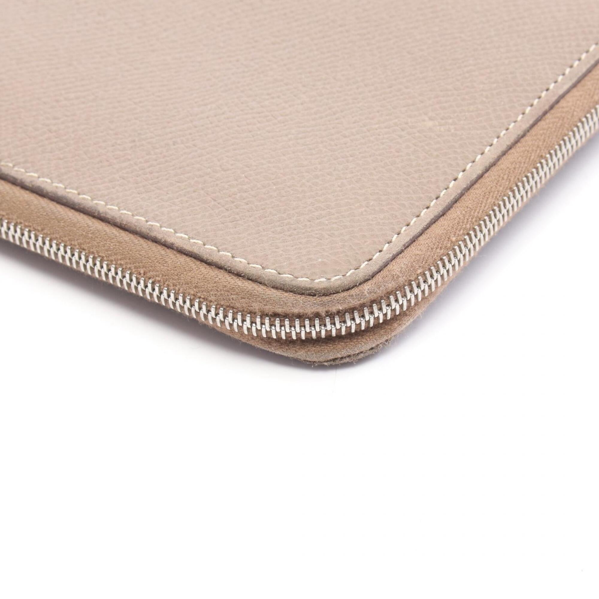 Hermes Etoupe Gray Gray Epsom Leather Long Wallet (Bi-Fold) (Pre-Owned)