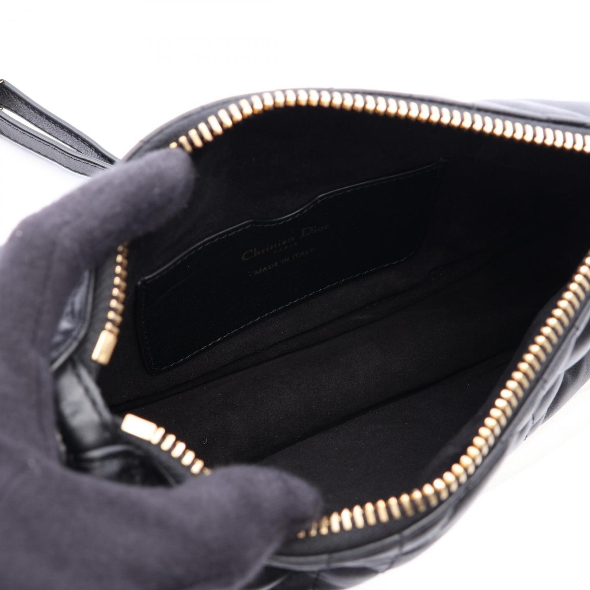 Christian Dior Black White Leather Handbag Shoulder Bag (Pre-Owned)