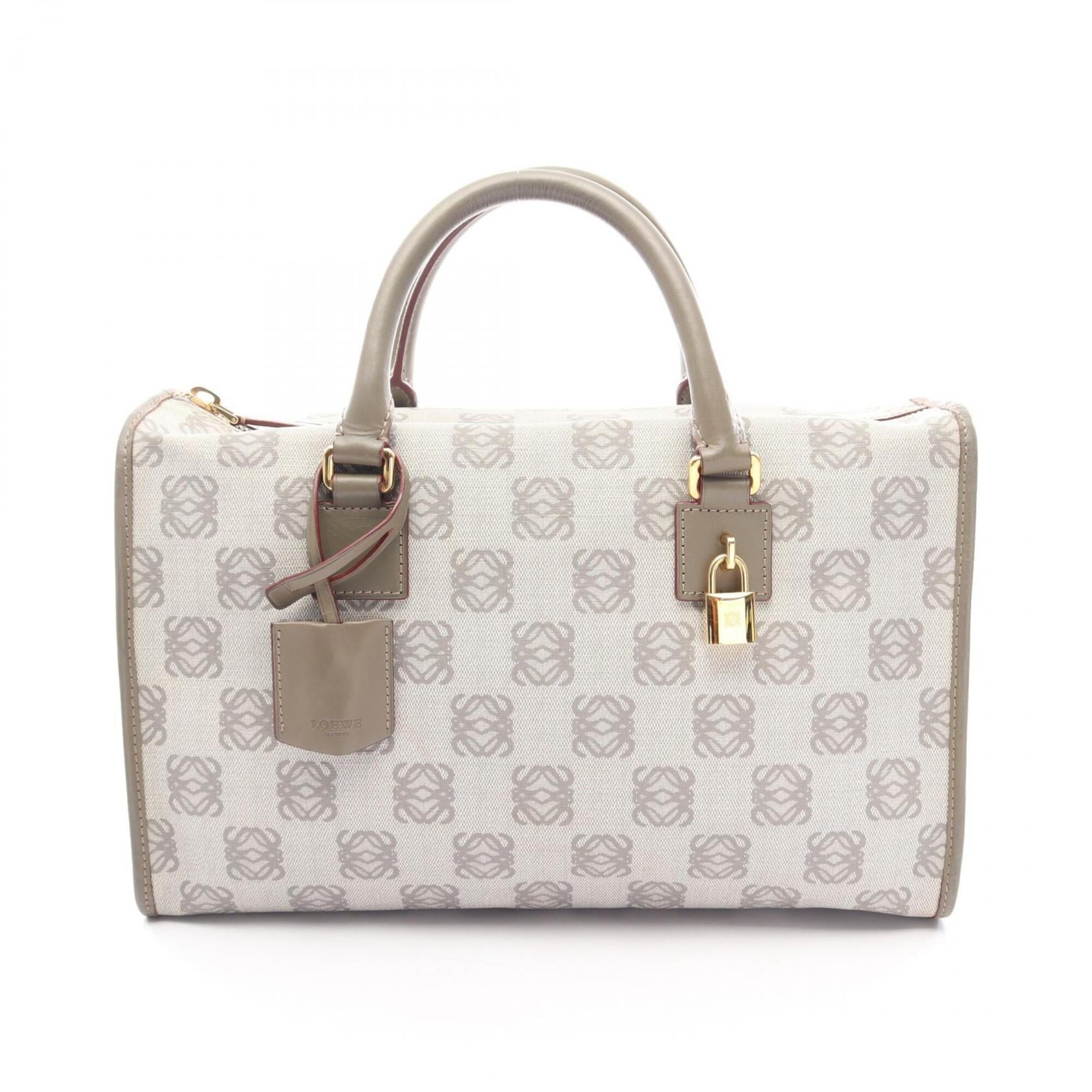 Loewe Gray Coated Canvas Leather Handbag Tote Bag (Pre-Owned)