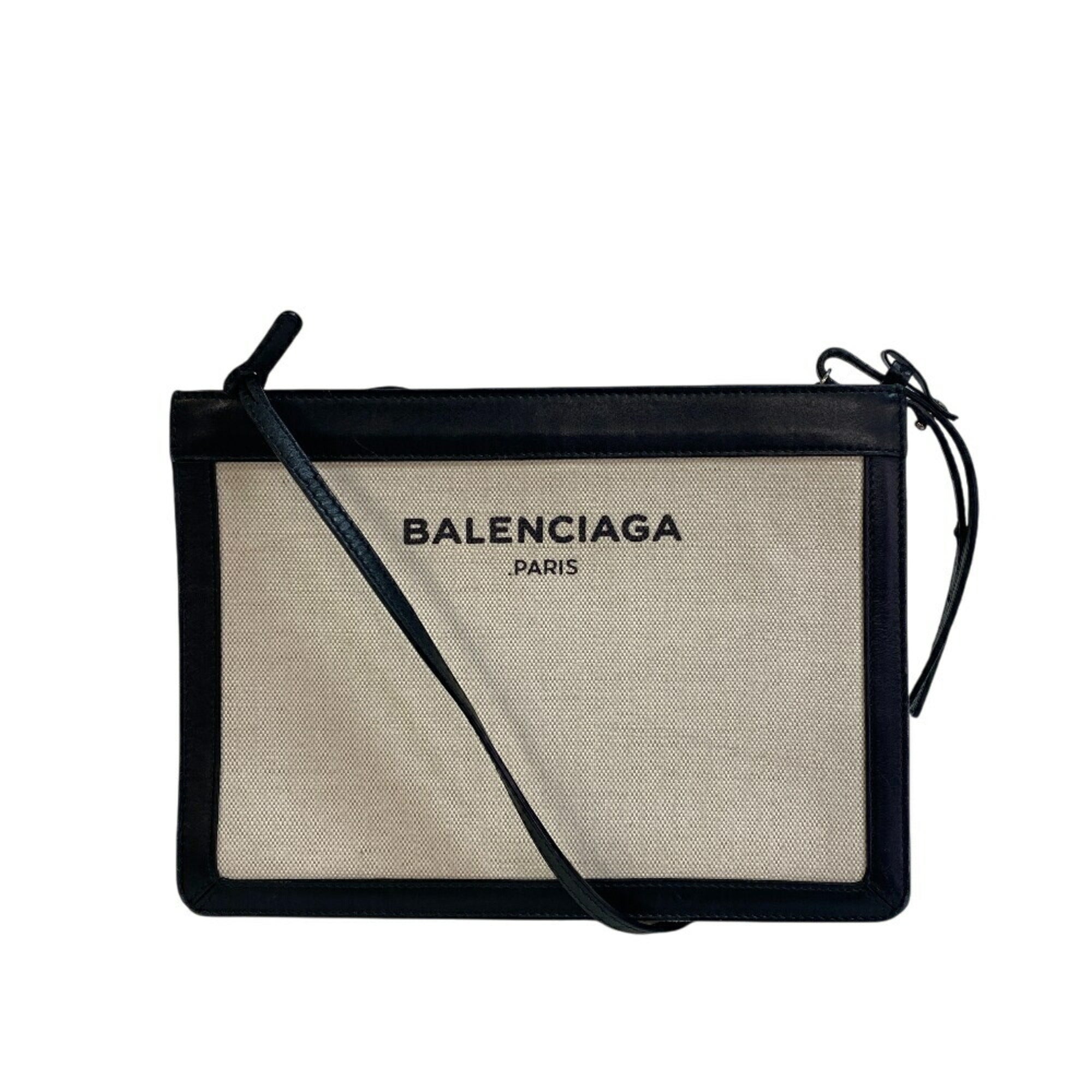 Balenciaga Beige Canvas Pochette Shoulder Bag (Pre-Owned)