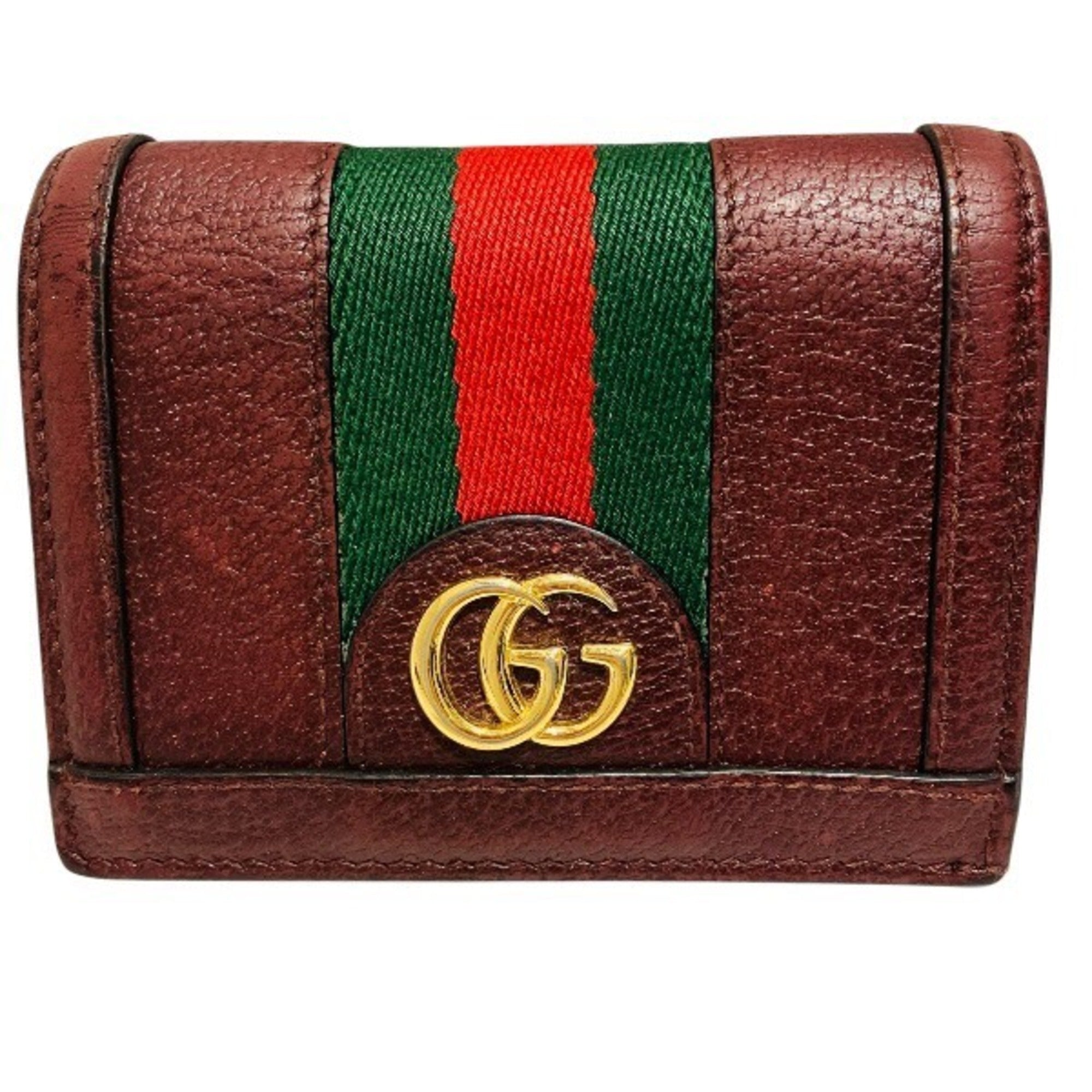 Gucci Gg Supreme Bordeaux Gg Supreme Leather Wallet (Bi-Fold) (Pre-Owned)