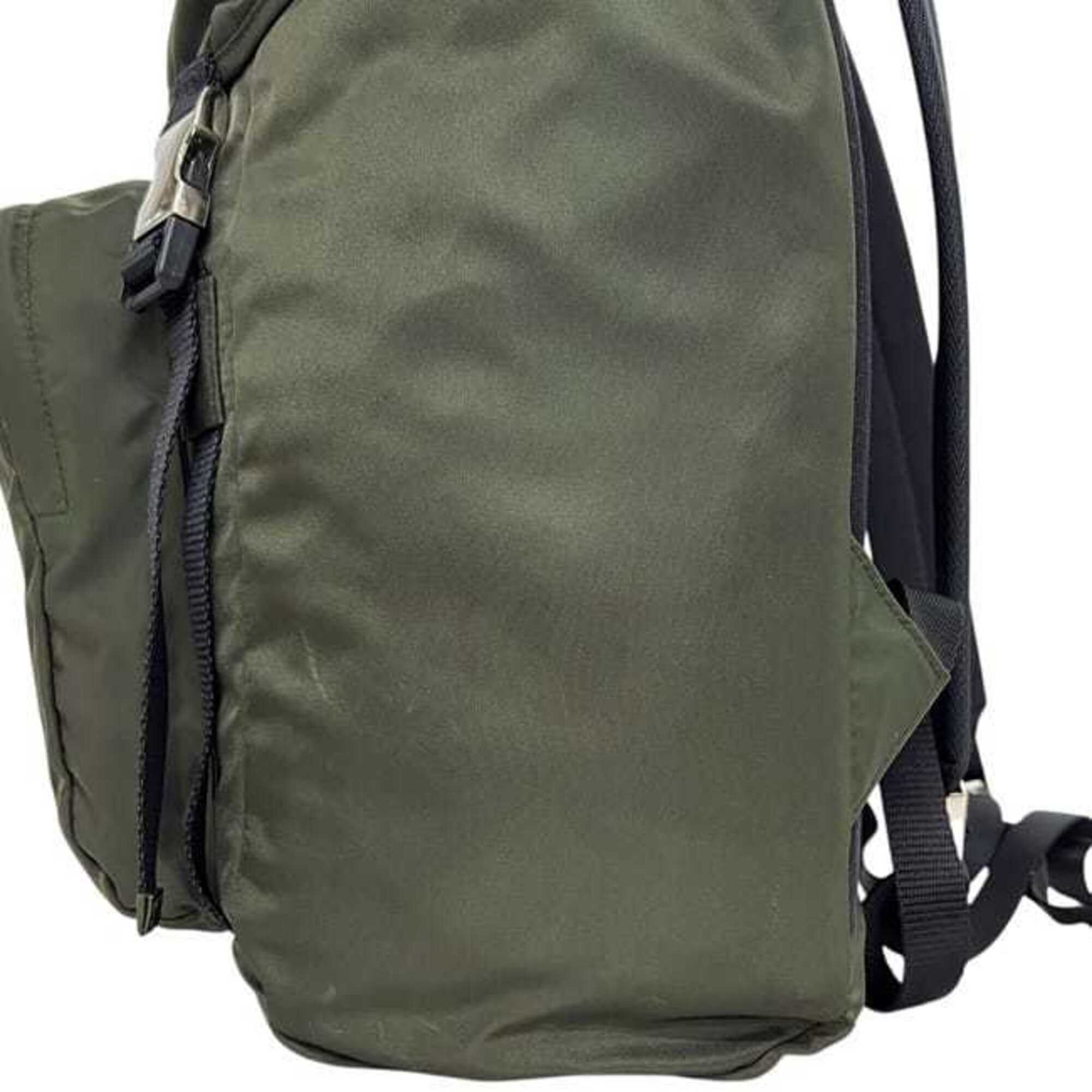 Prada Green Khaki Mimetico Nylon Leather Backpack (Pre-Owned)