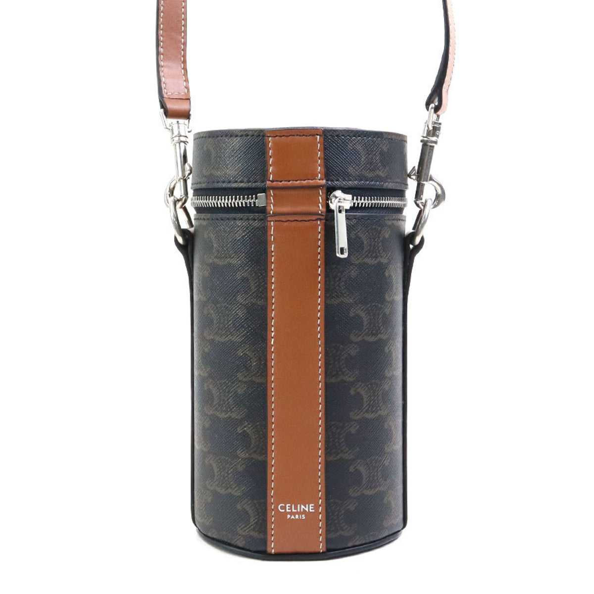 Celine Brown Coated Canvas Shoulder Bag (Pre-Owned)