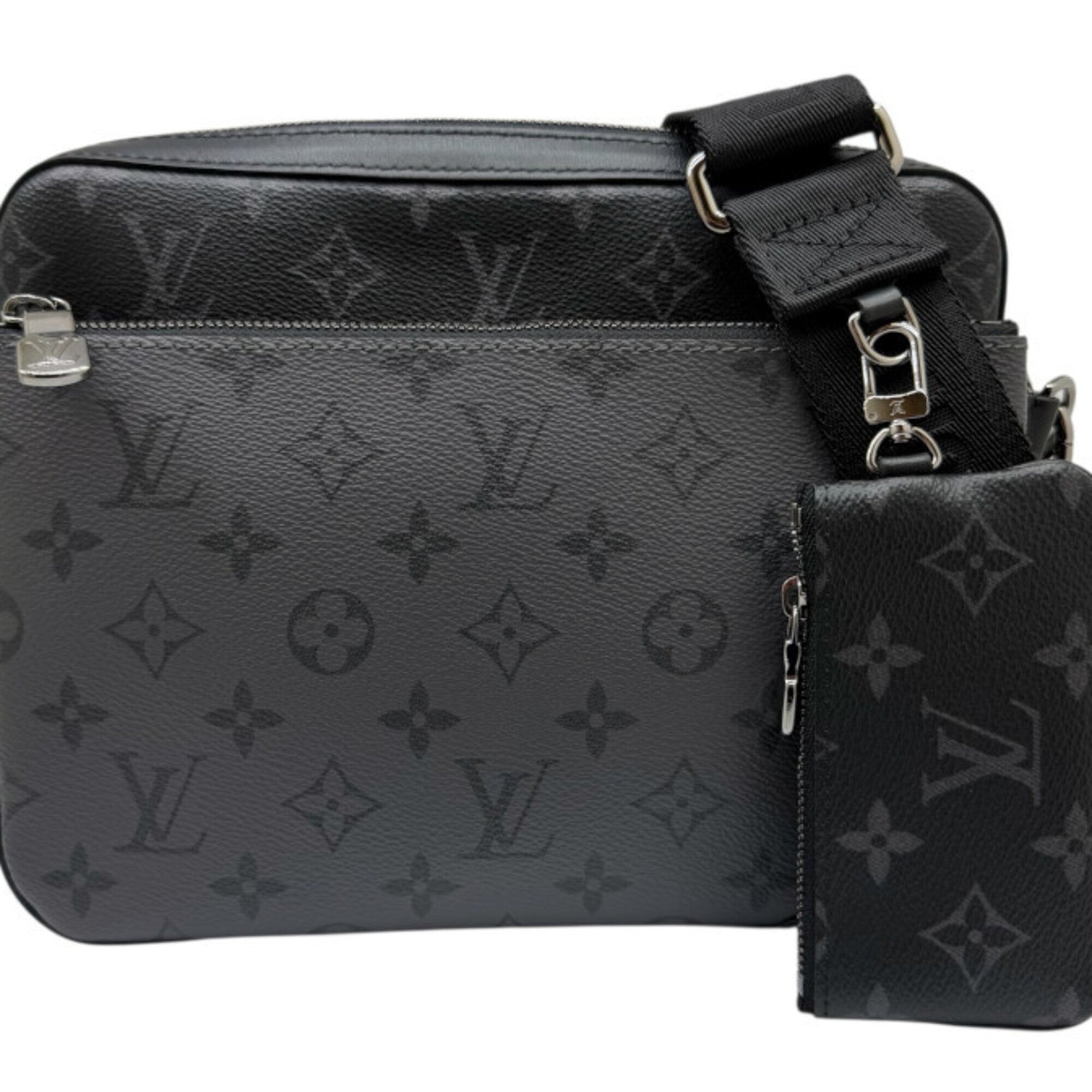 Louis Vuitton Monogram Eclipse Black Gray Monogram Eclipse Monogram Eclipse Pouch Shoulder Bag (Pre-Owned)