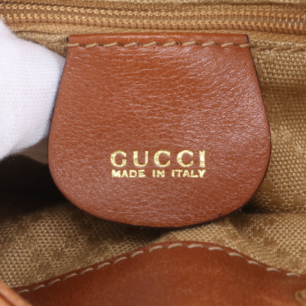Gucci Camel Leather Backpack Shoulder Bag (Pre-Owned)