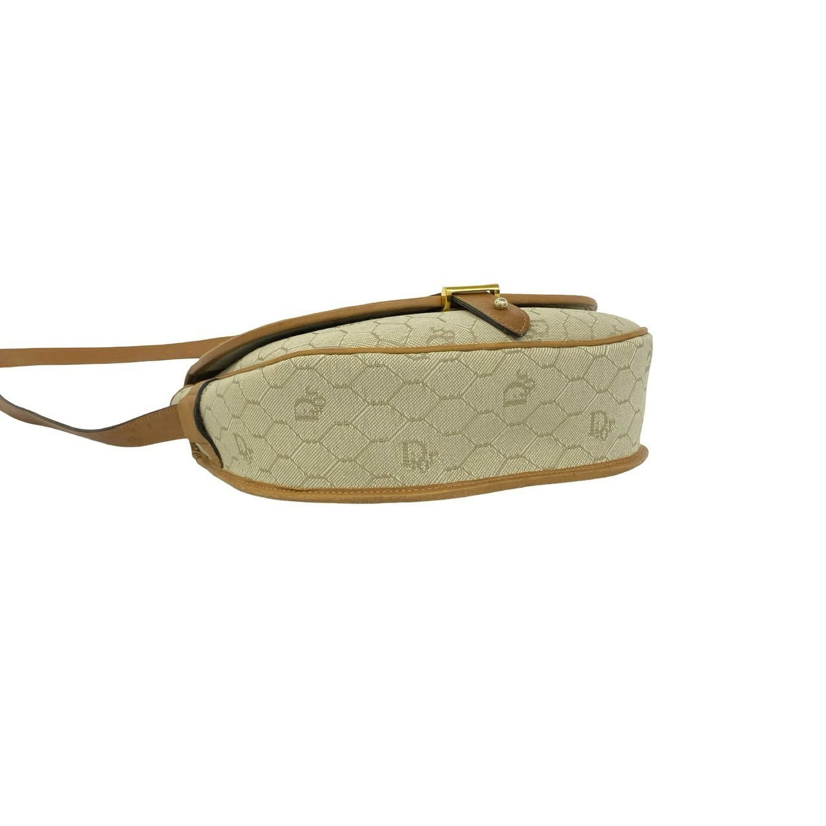 Christian Dior Brown Khaki Leather Pvc Shoulder Bag (Pre-Owned)