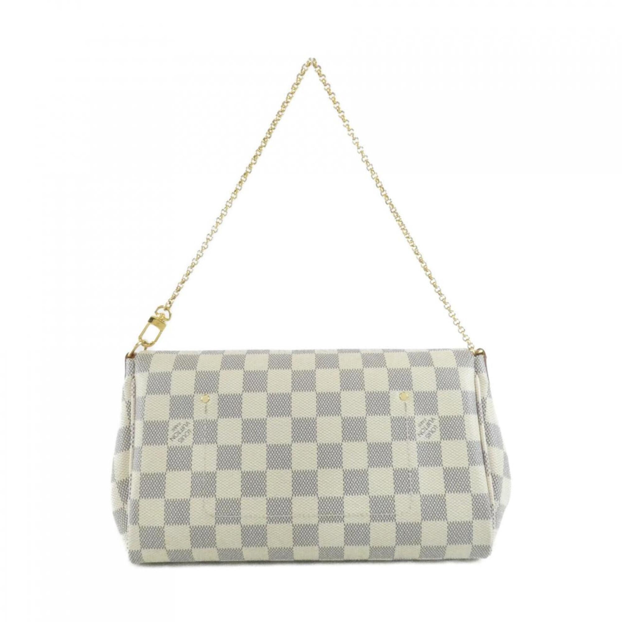 Louis Vuitton Azur White Coated Canvas Shoulder Bag (Pre-Owned)