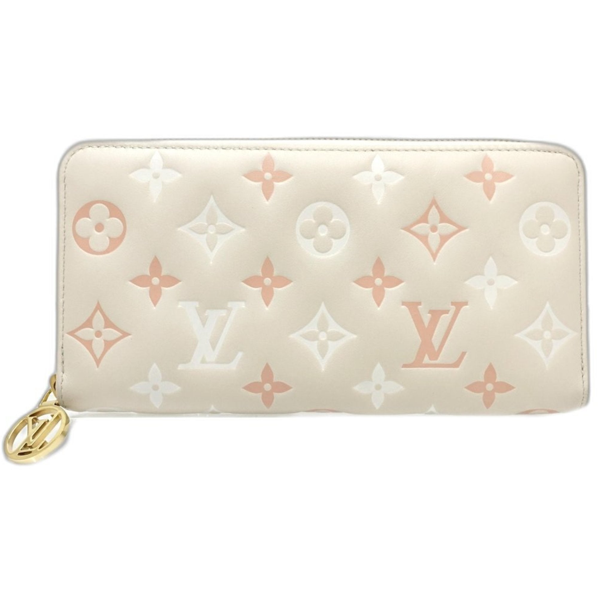 Louis Vuitton Cream Leather Long Wallet (Bi-Fold) (Pre-Owned)