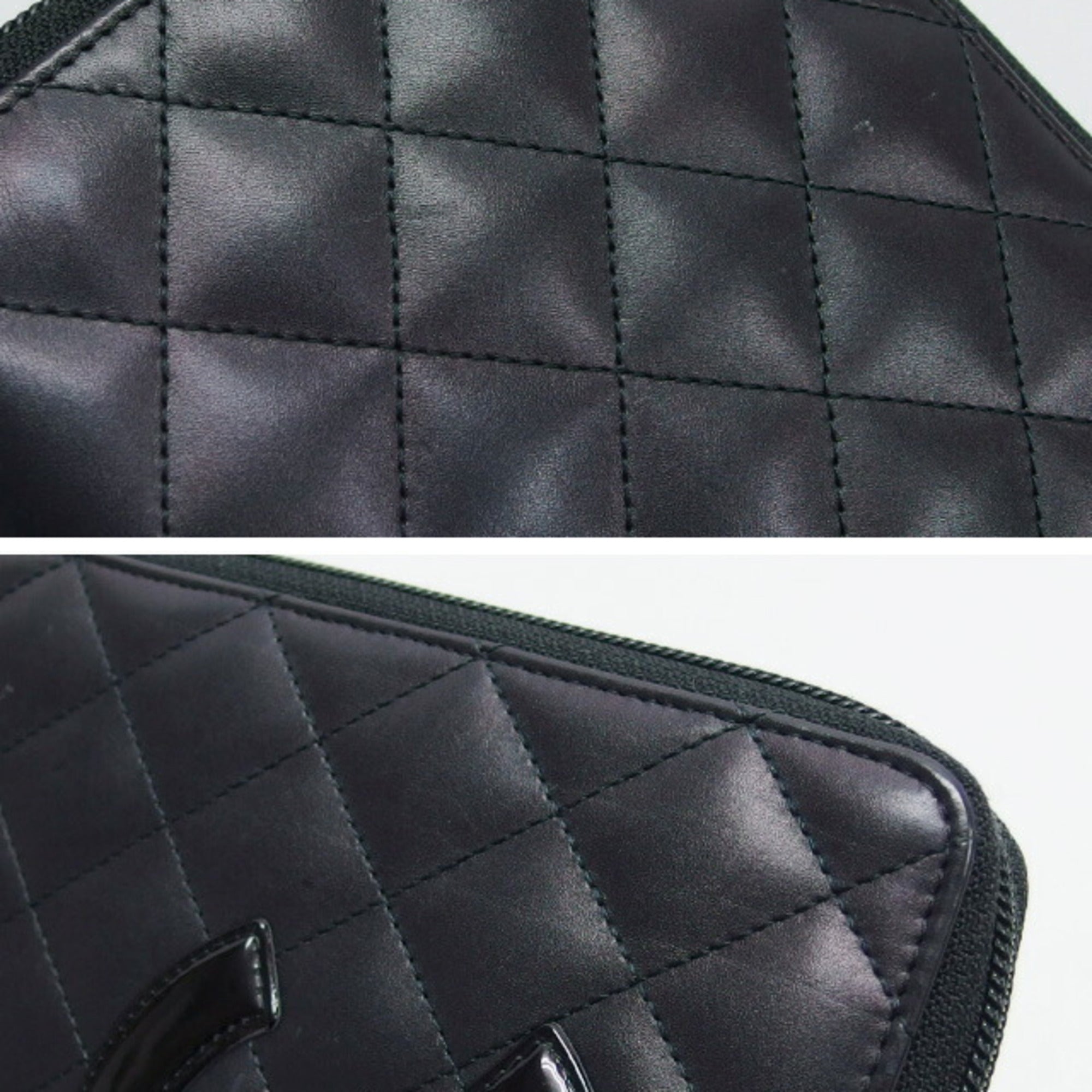 Chanel Black Pink Leather Long Wallet (Bi-Fold) (Pre-Owned)