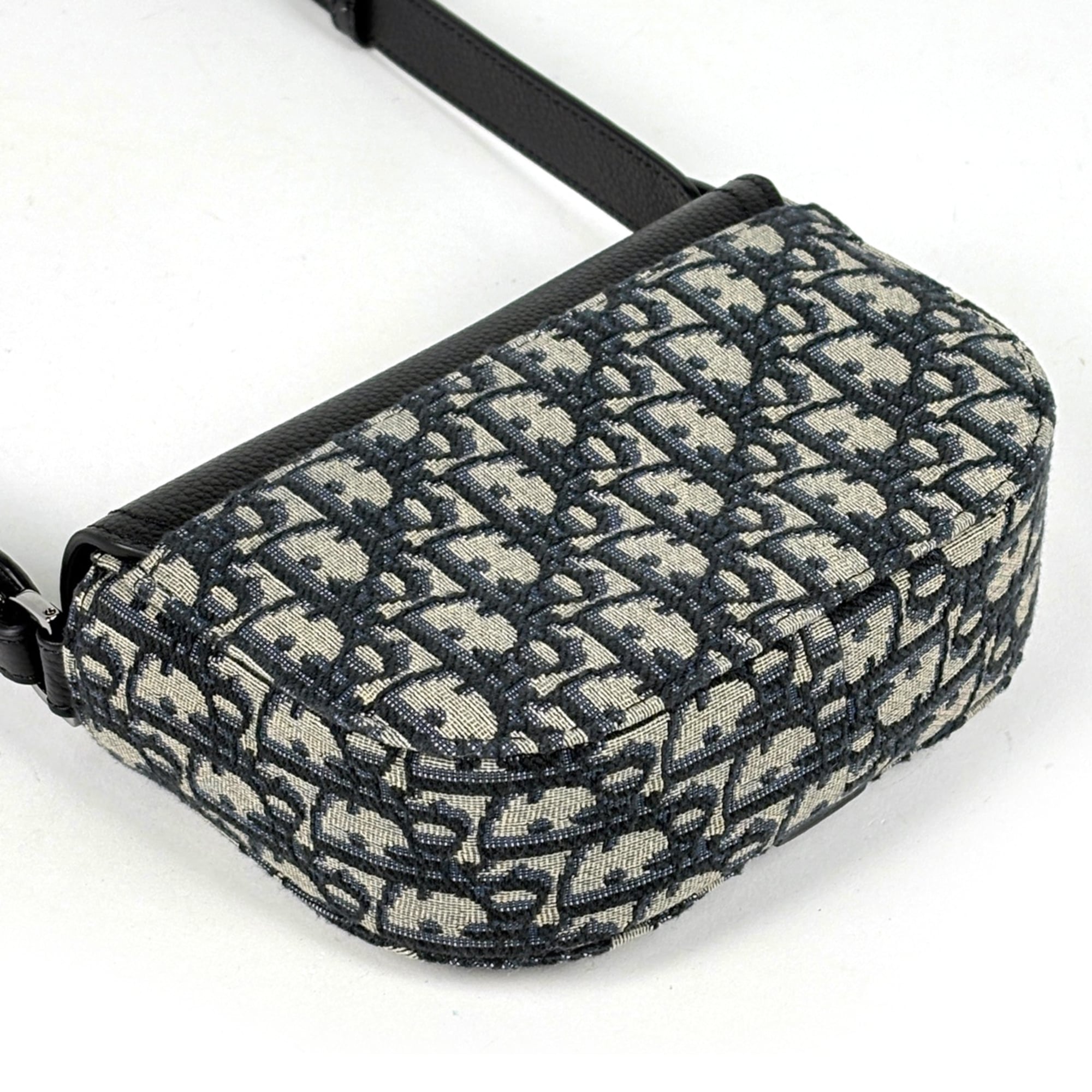 Christian Dior Trotter Beige Black Leather Cotton Fabric Messenger Bag Shoulder Bag (Pre-Owned)
